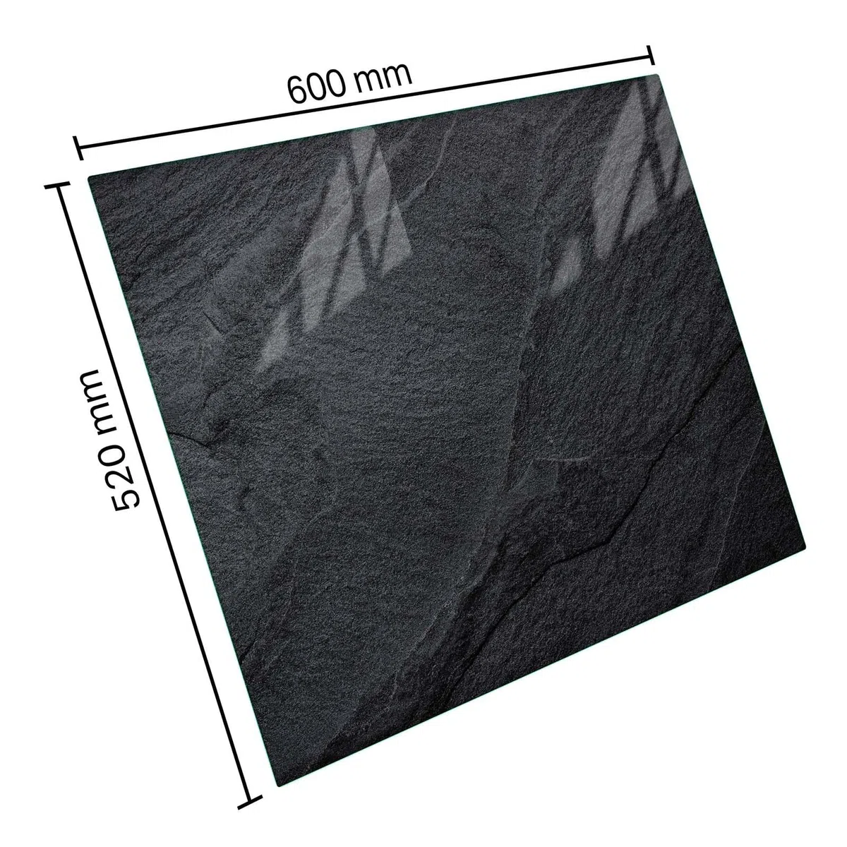 SFArt Herdabdeckung Glas 1 Teilig 60x52 – Gehärtetes Glas Schneidebrett & Ceranfeld Abdeckplatte – Hygienisch & Rutschfest – Schutz für Induktion, Ceran Obsidian