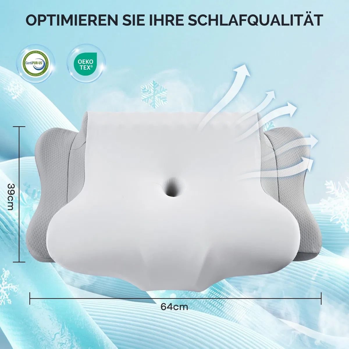 Nackenkissen Bücherkissen Kopfkissen, Memory Foam Kissen Ergonomisches Kopfkissen, Nackenstützkissen für Seitenschläfer, Rücken und Bauchschläfer