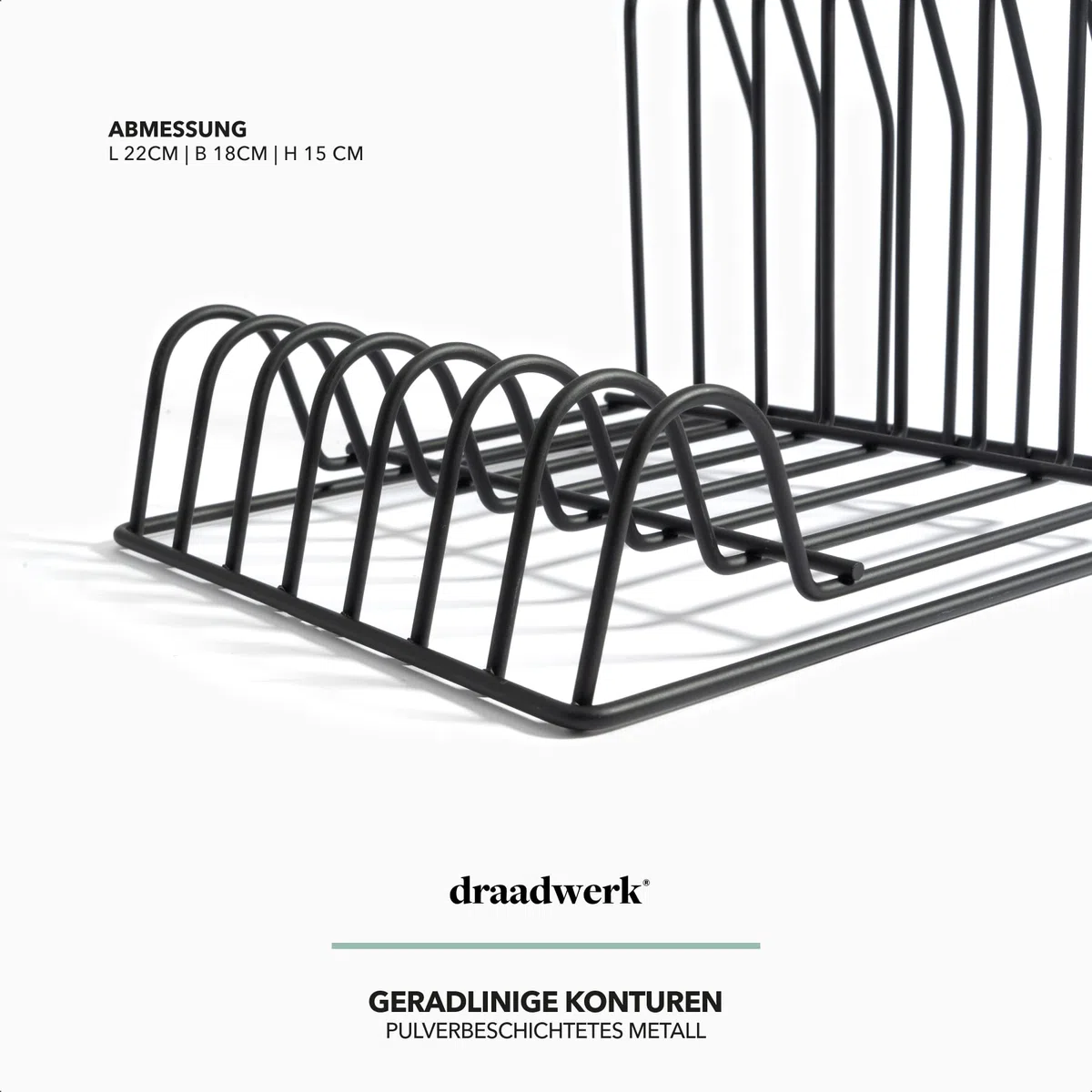 draadwerk Schallplatten Aufbewahrung | Schallplattenständer | Vinyl Halter für 35 Platten | LP Ständer | Prospekthalter | Bücher Aufbewahrung | Zeitungsständer | Schallplatten Deko | Schwarz