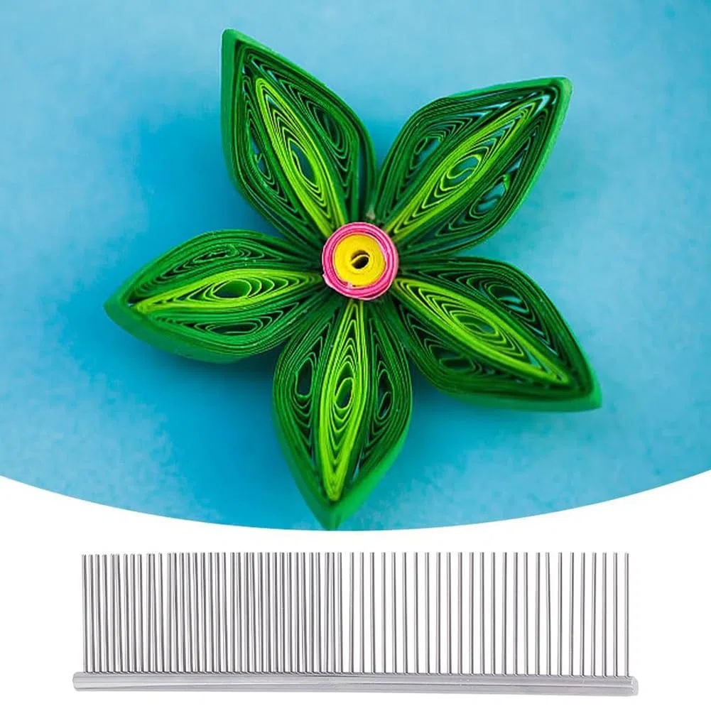 3 Größen Quilling-Werkzeug für Papier, Kamm, Kardierung, zum Erstellen von Locken von Zahnbändern aus Edelstahl, silberfarben, Quilling-Werkzeug für Papier