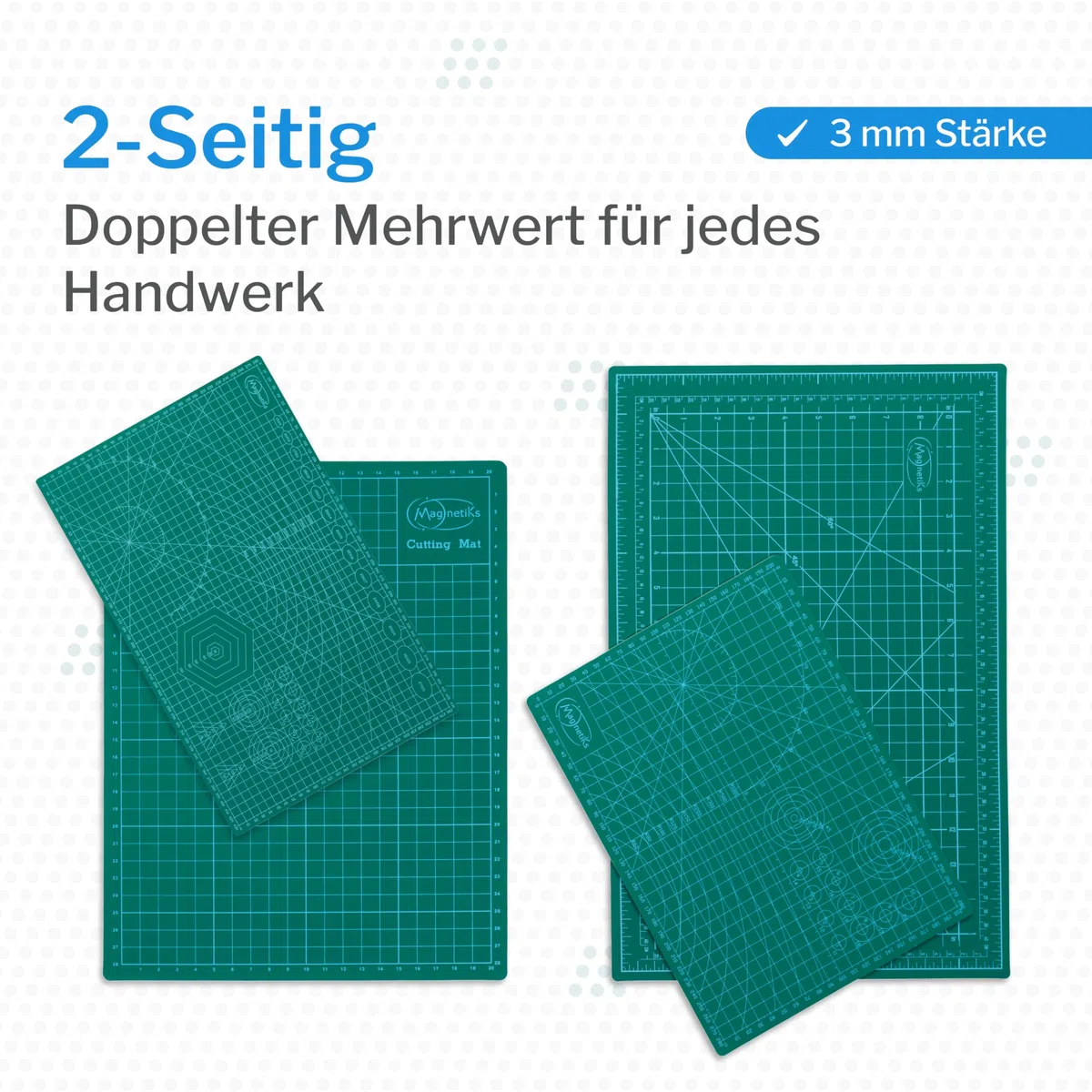 Schneidematte 2er Set - DIN A3 und DIN A4 im 2er Set Schneideunterlage - selbstheilend doppelseitig grün