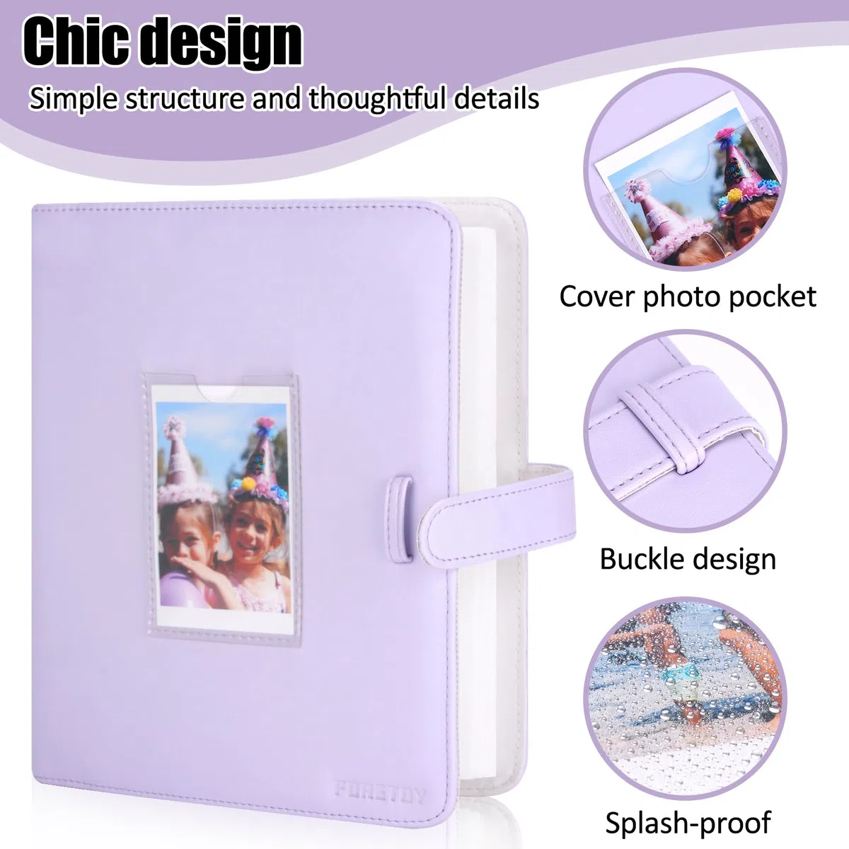 Fotoalbum mit 256+1 Taschen kompatibel mit 3 Zoll Film- kompatibel mit Fujifilm Instax Mini 12 11 9 8 25 70 instax Mini Film LiPlay 2 Link2 3, Polaroid Snap, Kodak Sofortbilddrucker