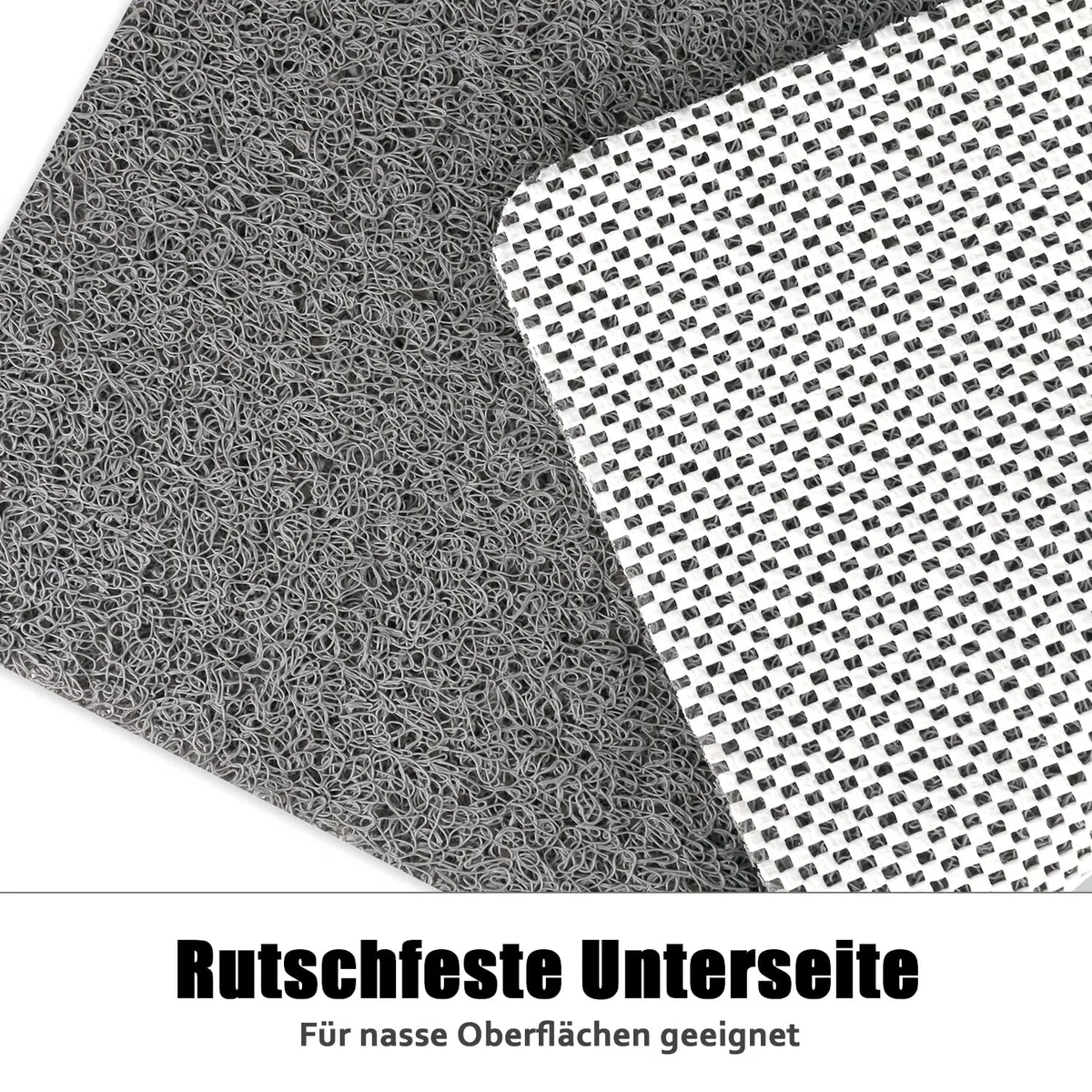 Duschmatte rutschfest, Weich Komfort Sicherheits Badewannenmatte mit Ablauflöchern, PVC-Luffa Massage Duschmatten für Nassbereiche, Schnell trocknend (Grau, 80x 80 cm)