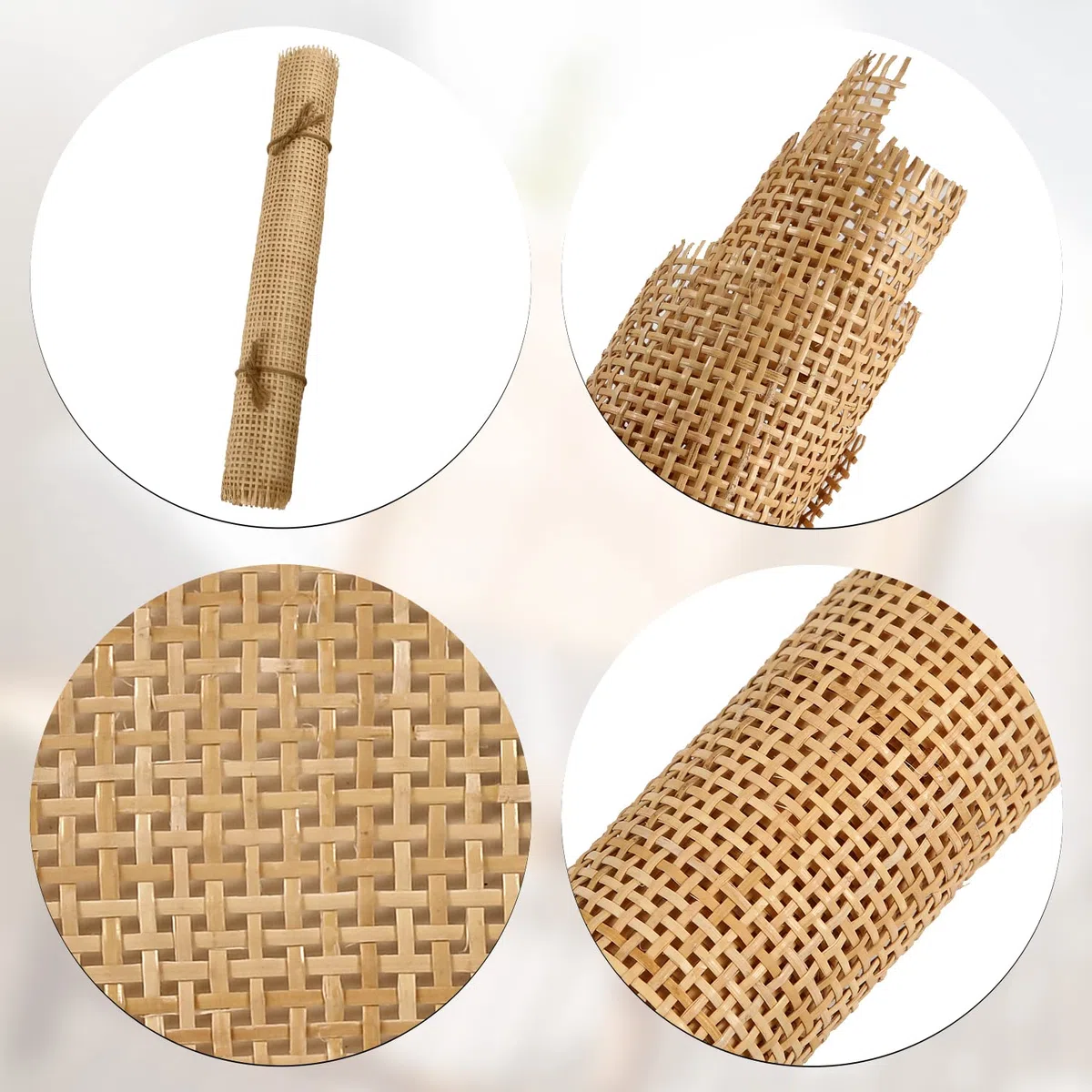SAVITA Cane Webbing Rattan Roll, 1x0,35m Gewebtes Offenes Rattan Geflecht Natürliches Rattan Gurtband für Caning-Projekte Quadratisch Hohl Rattan Webbing für Heimwerker Schrank Stuhl Möbel