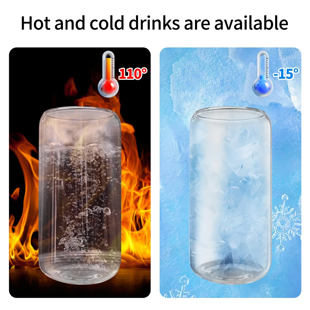 HAOYULUO 4er Set Glas mit Deckel und Strohhalm, 500 ml Trinkgläser mit deckel, Dosenförmige Glasbecher, Geeignet für Eiskaffeetassen, Limonaden, Smoothies, Bier, Cocktails (500ML, 4, stück)