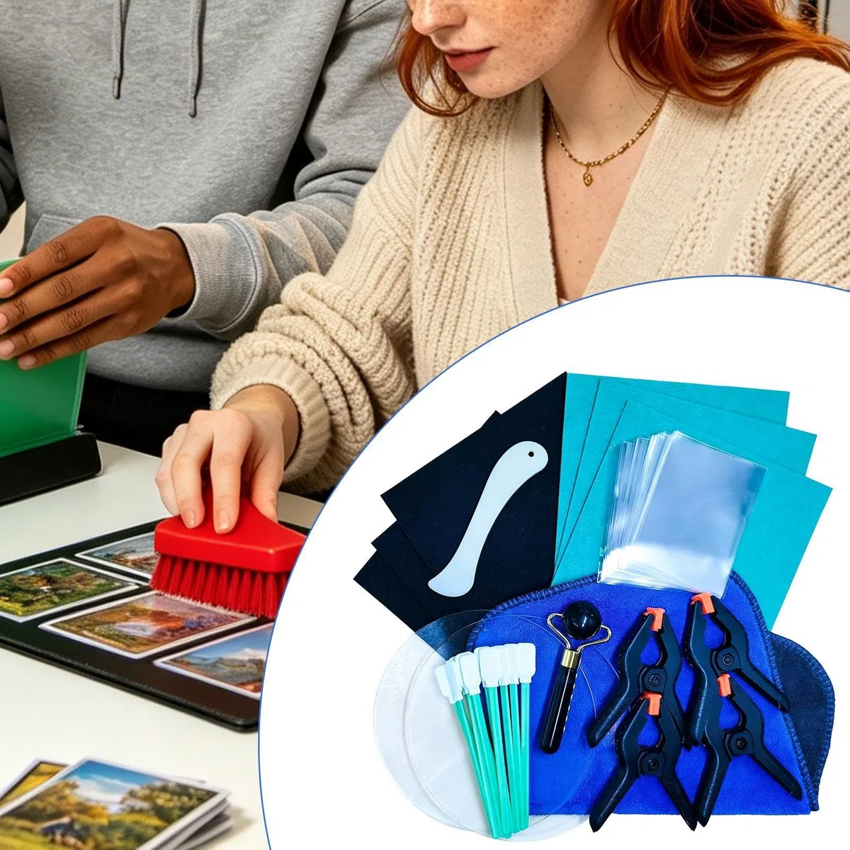 Generisch Card-Reparatur-Set,28-Teiliges Werkzeug Zum Bewerten, Glätten, Pflegen,Trading-Card-Reparatur-Kit | Für Zuhause, Sammler, Messen, Geldbörsen, Kreditkarten, Fotokarten, Wiederherstellung und
