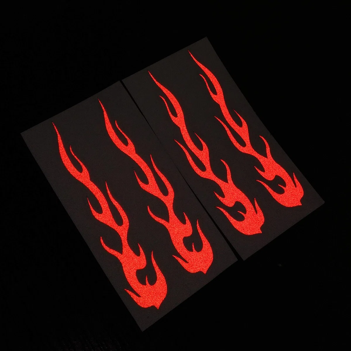 Red Hot Rod Flame Reflektierende Aufkleber | 4er-Pack Aufkleber für Helme, Fahrräder und Motorräder