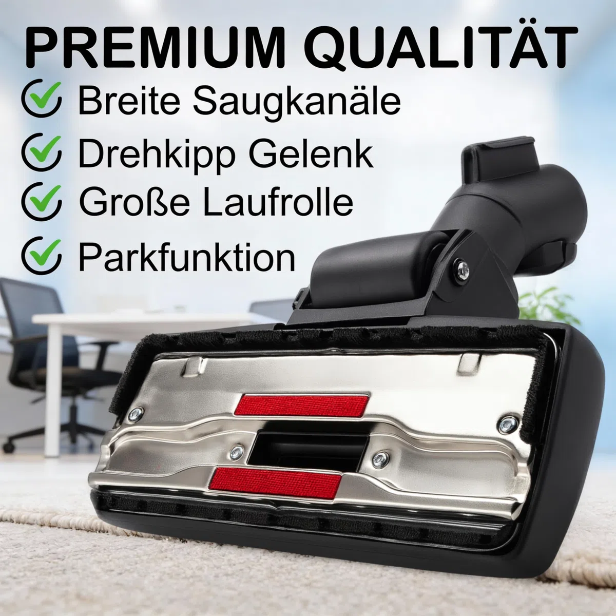 Staubsaugerdüse kompatibel mit Miele S8340, S8360, C1, C2, C3, S5, S6, S8 | DeClean Staubsauger Ersatzteil passend für Classic, Compact, Complete, PowerLine EcoLine | Bürste für Teppich und Hardboden