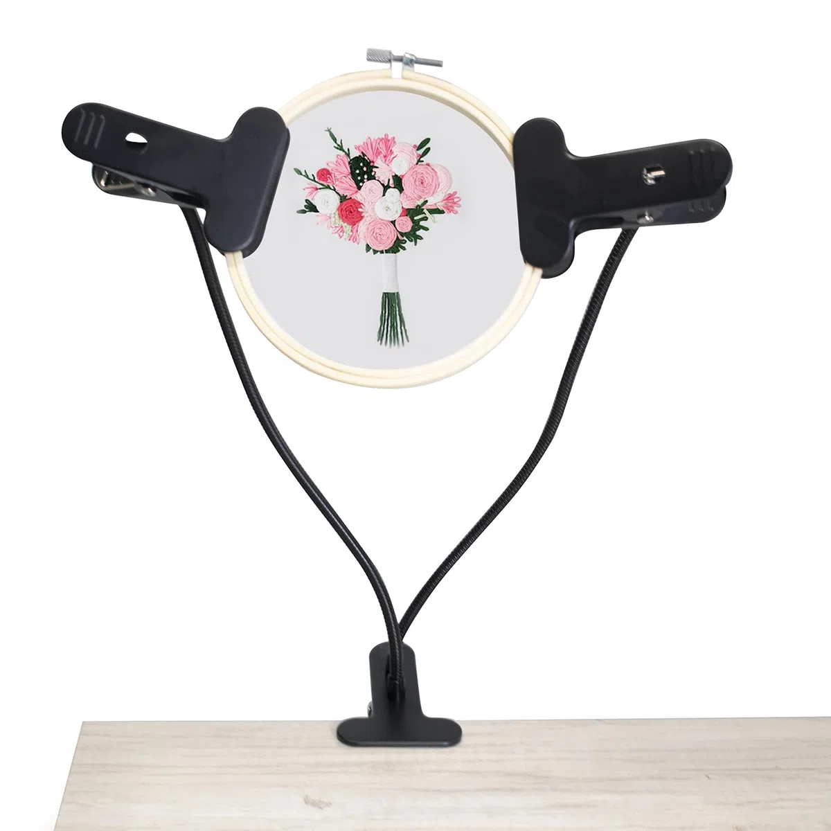 Stickrahmen Halterung,Embroidery Hoop CrossStitch Stand Verstellbarer Stickrahmenständer, für Handarbeiten Freihändiger Stickrahmenständer für Kunsthandwerk Nähprojekte