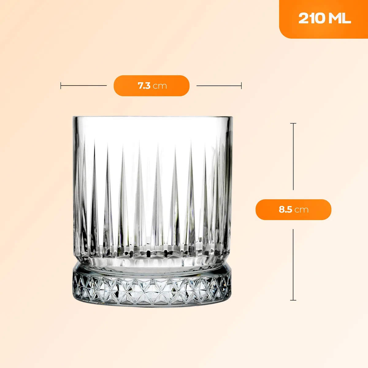 NORDIC SCHILLER Premium Whiskygläser, 210 ml 4er Set, 100% Bleifrei, Tumbler Glas aus Glas, für Scotch Bourbon Irish Whiskey