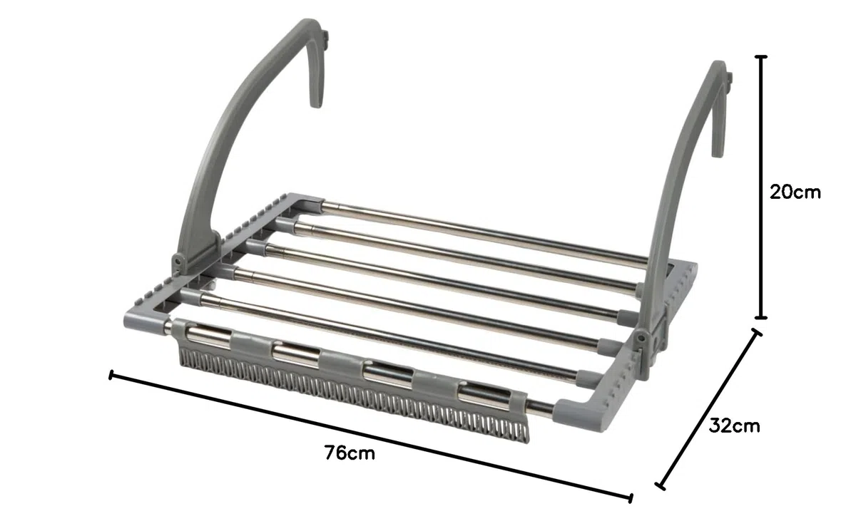 Heizkörper Wäschetrockner ausziehbar – Balkonwäschetrockner & Wäscheständer – Ideal für Heizkörper, Balkon & Badewanne – bis zu 4,5 m Trockenleine – Stabil & platzsparend – Inkl. Sockenclip