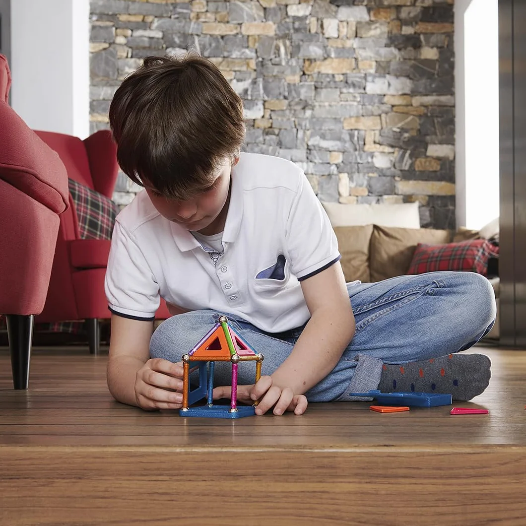 Geomag Glitter Recycled 35 StückMagnetisches Spielzeug für Kinder, Geschenk für Jungen und Mädchen im Alter von 5 6 7 8 9 10 11 12 13 Jahren, magnetische Konstruktionen, Kinderspielzeug
