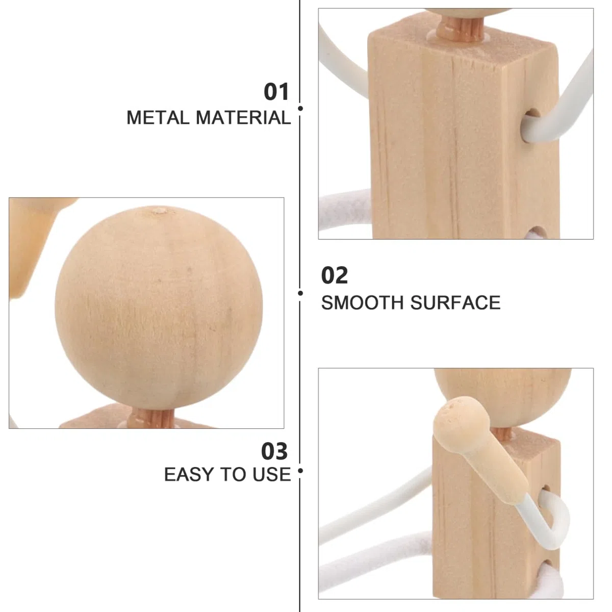 EXCEART 12 Stk Kinderpuppen Hölzerne Wäscheklammerpuppen Kokeshi Puppen Selber Machen Roboter Unfertige Holzdekoration Selber Machen Lernspielzeug Gewöhnliche Kleinkind Marionette Bambus