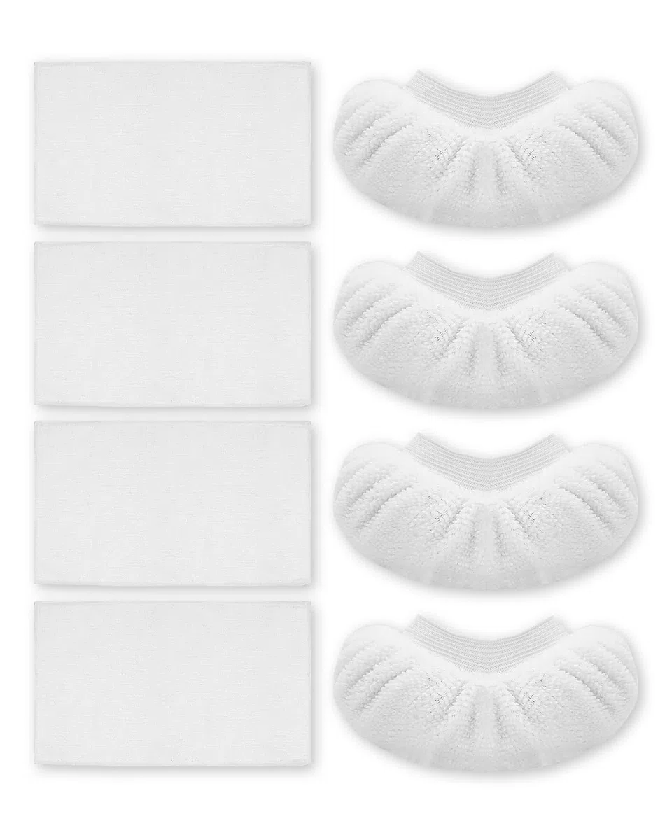 4+4 Stück Universal Dampfreiniger Mikrofaser Ersatztücher für Handdampfreiniger, Tücher für Dampfreiniger Ersatzbezüge Zubehör Microfiber Cloth (Groß + Klein)