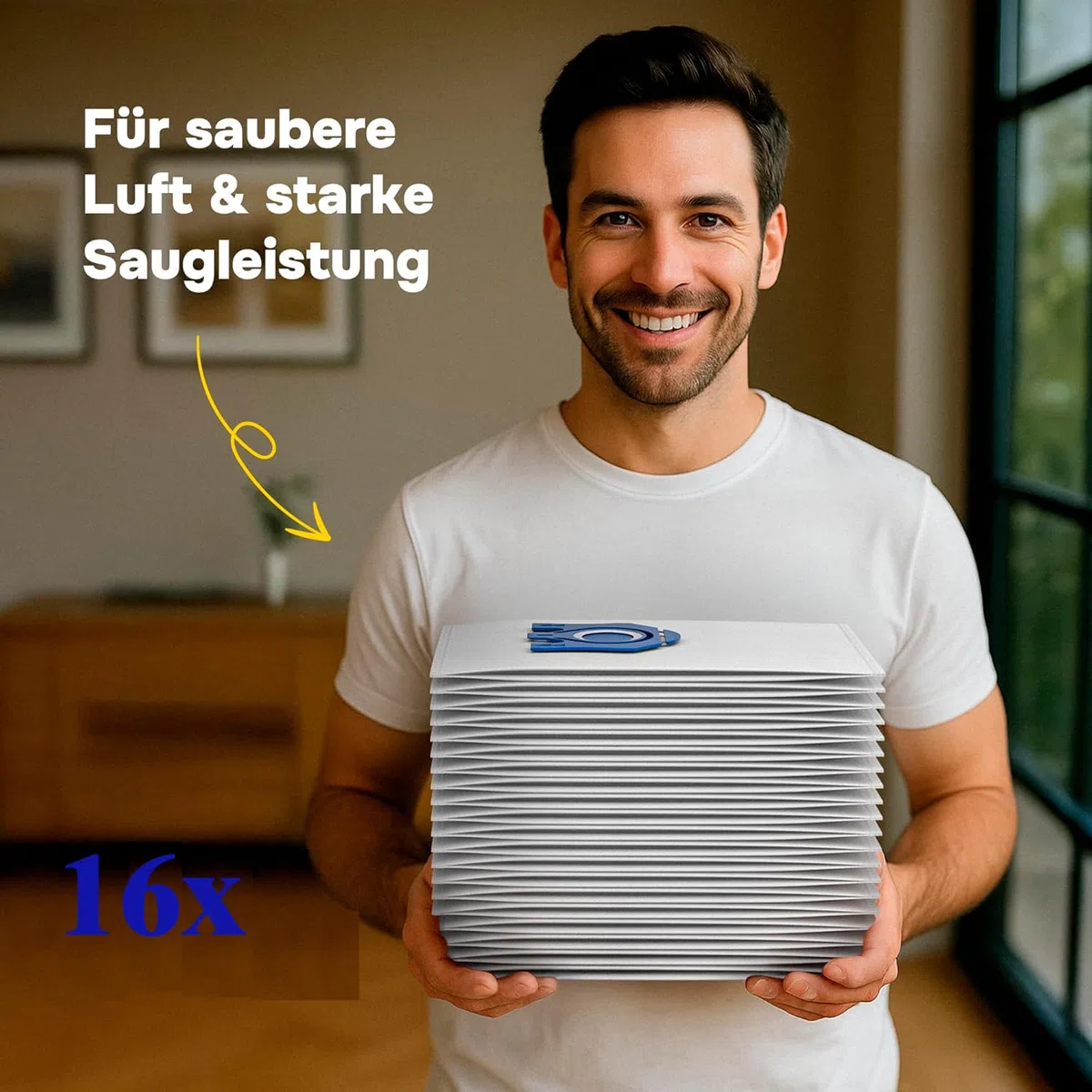 16x Staubsaugerbeutel für Miele Staubsauger kompatibel mit Miele GN Serie S8340 S2 S4 S5 S6 S8, Complete C2 C3 Classic C1 Ersatz für 9917730 12281680 inkl. 5 Motorfilter & 5 Abluftfilter