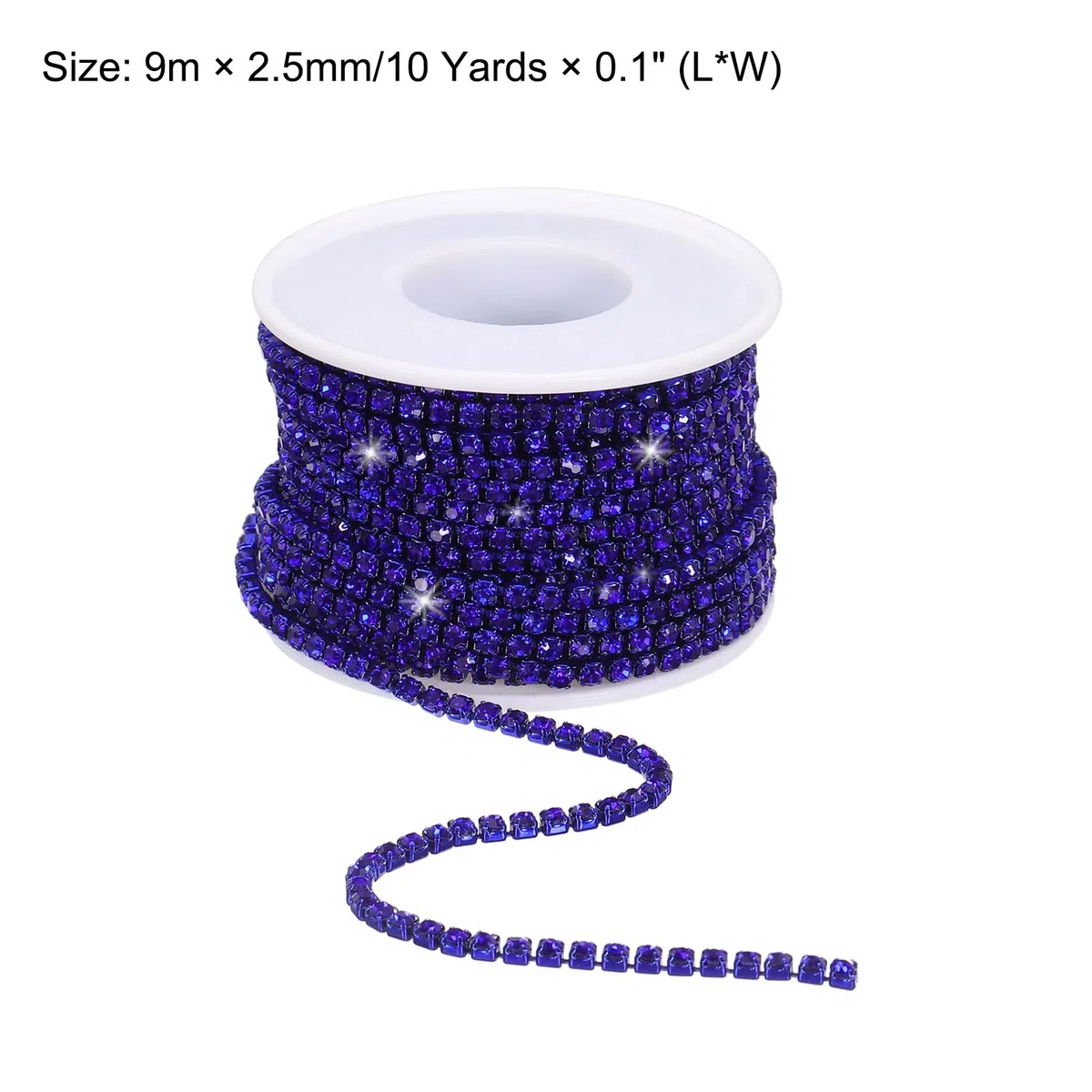 QUARKZMAN 10 Yard 2.5mm Kristall Strass Diamant Geschlossene Kette Trimmen Trimmklauen Becher Kette für Nähen Handwerk Basteln Schmuck Blau Juwelen Dunkel Blau Basis