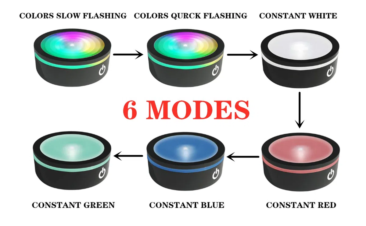 EUSTUMA LED-Licht-Basis Non-Slip Runde Display-Ständer Für 3D Kristall Glas Kugel Kunst Mit Sensitive Touch Schalter, Mehrere Farben Display, Urlaub Party Dekoration.2 flache Basis