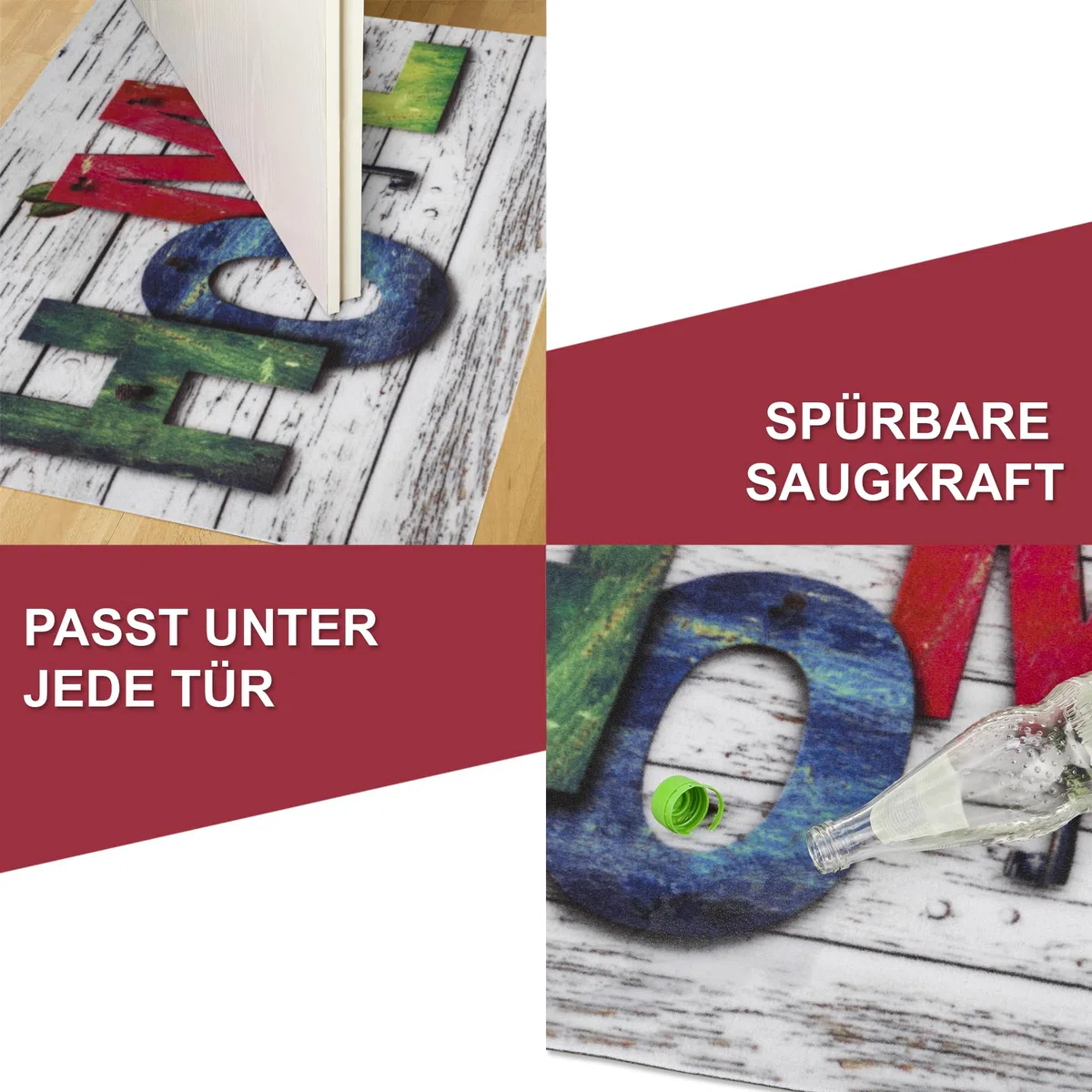 Fußmatte 40x60 cm – Schmutzfangmatte für Innen & Außen, rutschfest mit hoher Saugkraft – vielseitige Designs, ideal für Haustür, Eingangsbereich, Flur & Balkon