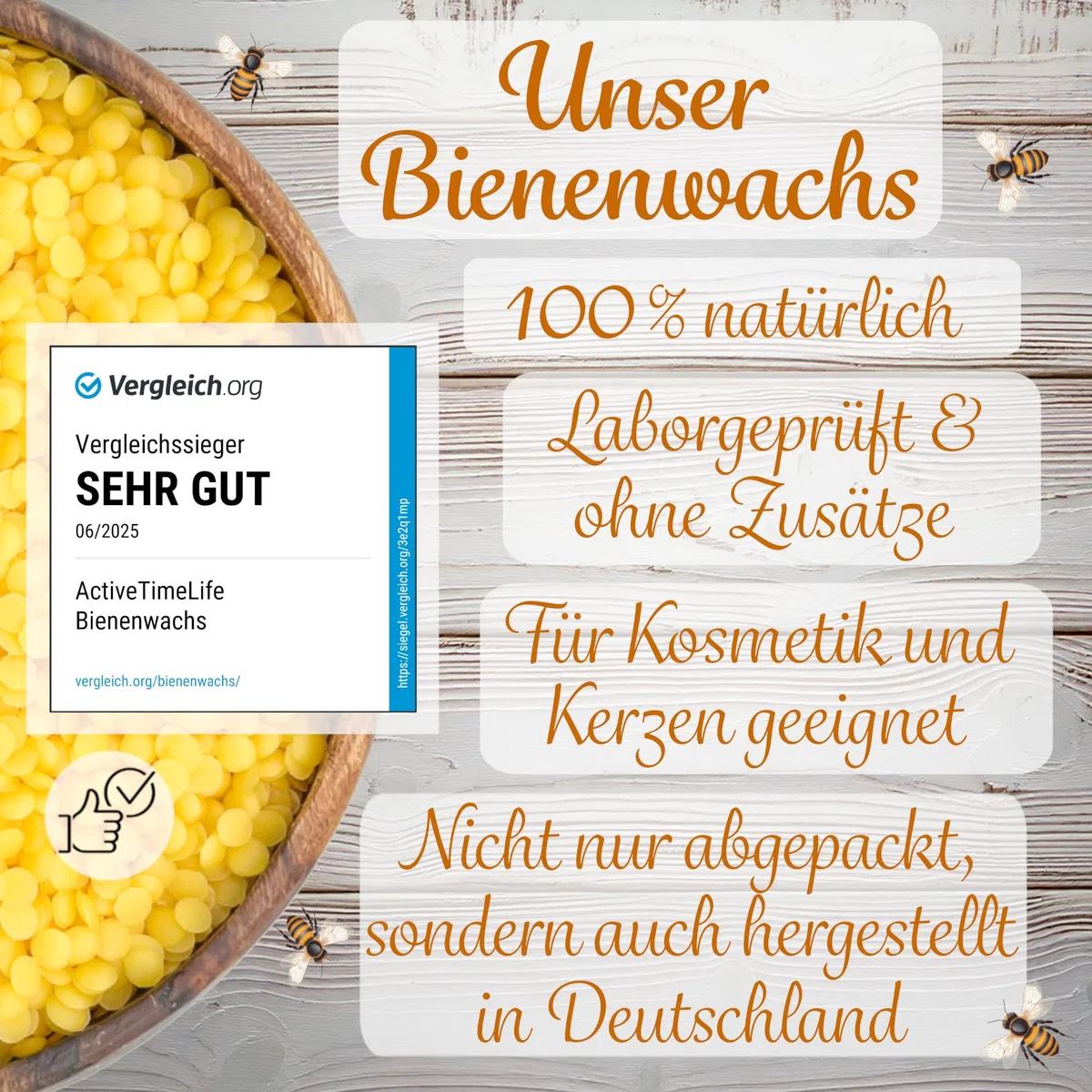 Bienenwachs Pastillen gelb | Premium | 500 g ideal für Kosmetik Kerzen Cremes Salben Seifen Wachstücher - Das Original im praktischen Zip-Beutel