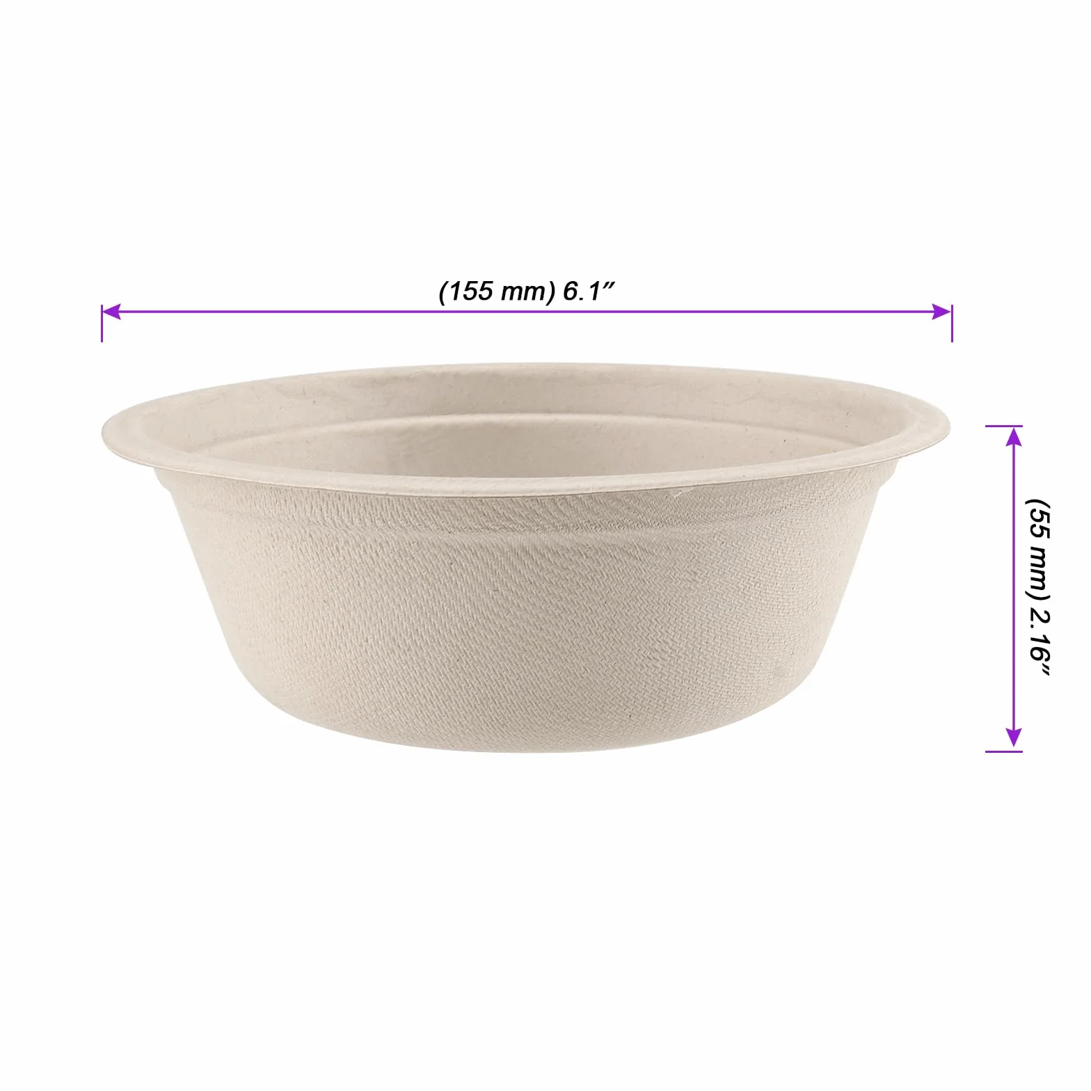 100 Stück Pappe Suppenteller 500ml, Pappe Suppenschalen Einweg Zuckerrohr Schüsseln, Papier Suppen Schüsseln Braun Suppenschüsseln Pappschalen für Party, Geburtstag, Camping, Grillparty, Fest