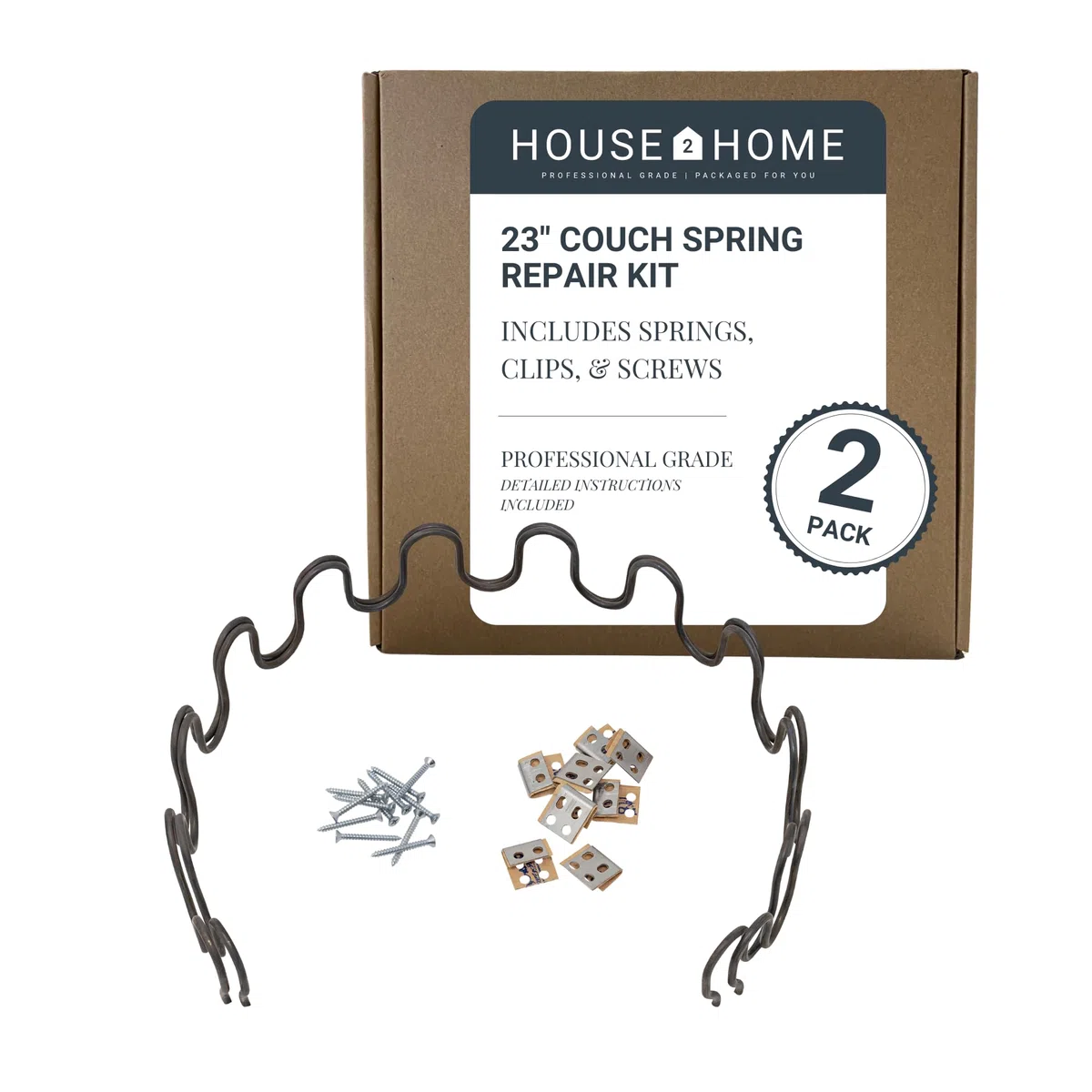 House2Home -Federfedern, 58,4 cm, 2 Stück, -Set für Möbel, Stuhl, Couch, inklusive Clips und Anleitung (evtl. nicht in deutscher Sprache)