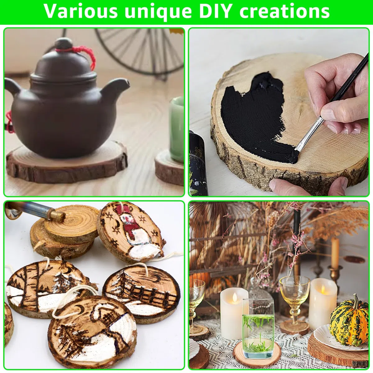 25 Stück Holzscheiben 11-12 cm Baumscheiben ohne Loch, Runde Holzscheibe, Baumscheibe Klein, Holzscheiben zum Basteln 10mm Dicke für DIY, Handwerk, Hochzeit Weihnachten Dekoration