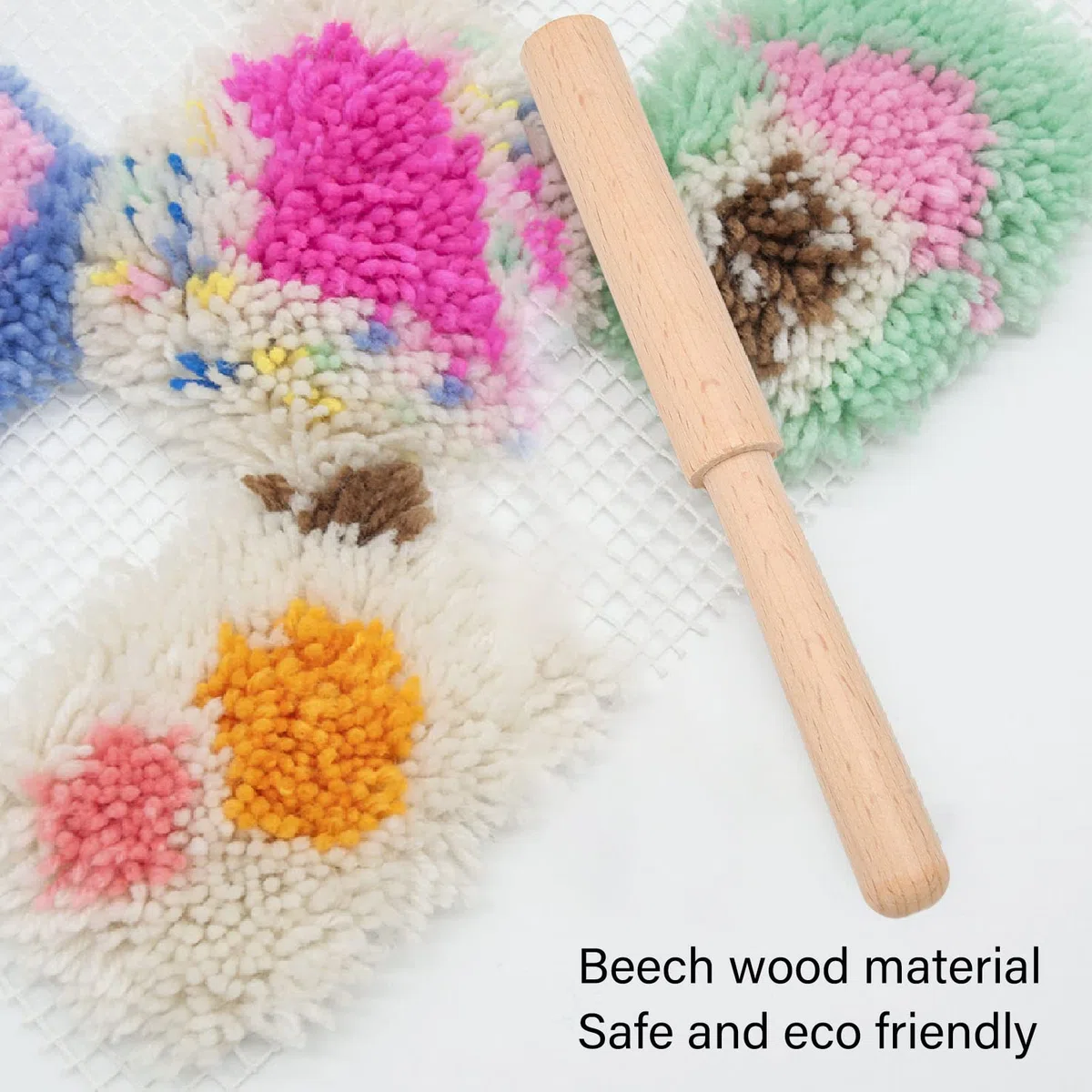 Holz-Garnschneider-Werkzeug, Einfach zu Schneidendes, Gebogenes Knüpfhaken-Werkzeug für Stickerei-DIY-Bastelarbeiten