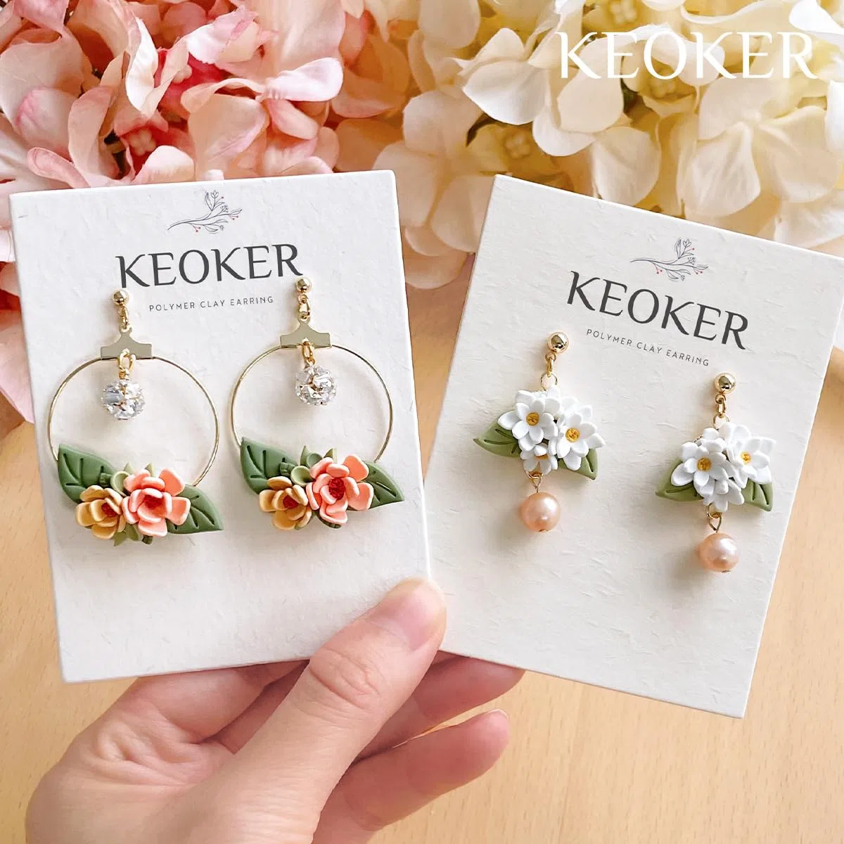 KEOKER Spring Polymer Clay Cutters: 14 Formen, Blumen- und Blattdesigns für Polymer-Ton-Schmuck