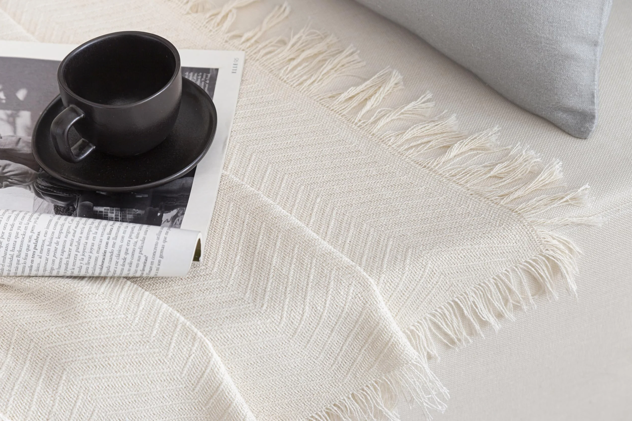 Mehrzweck-Tagesdecke für Sofa, Überwurf für Bett, Sofaüberwurf, Jarapas, Fischgrätenmuster