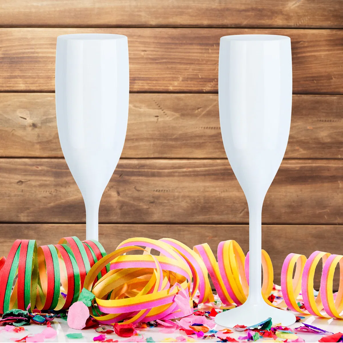 Relaxdays Sektgläser Kunststoff 12er Set, bruchfest, BPA-frei, Mehrweg Champagnergläser, Hochzeit, Camping, 150 ml, weiß