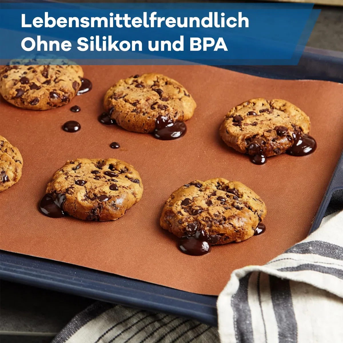 Netrox - Dauerbackfolie & Grillmatte (4er Set) für Backofen und Grill wiederverwendbar - extrem hitzebeständig, lebensmittelfreundlich - Backfolie Backpapier Backmatte - Backunterlage Matte (36x42cm)