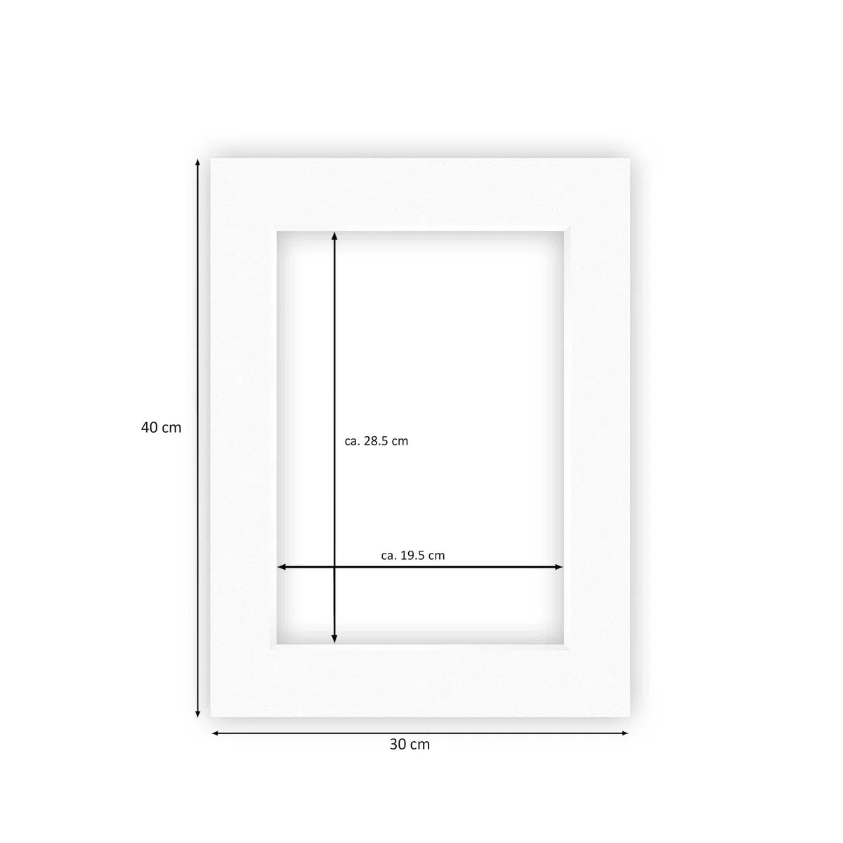 nielsen Conservation Passepartout Karton 1,5 mm | 5er Set | Außenformat 30x40 cm für Bildformat 20,5x29,5 cm (DIN A4) | Reinweiß (hellweiß) | glatte Oberfläche