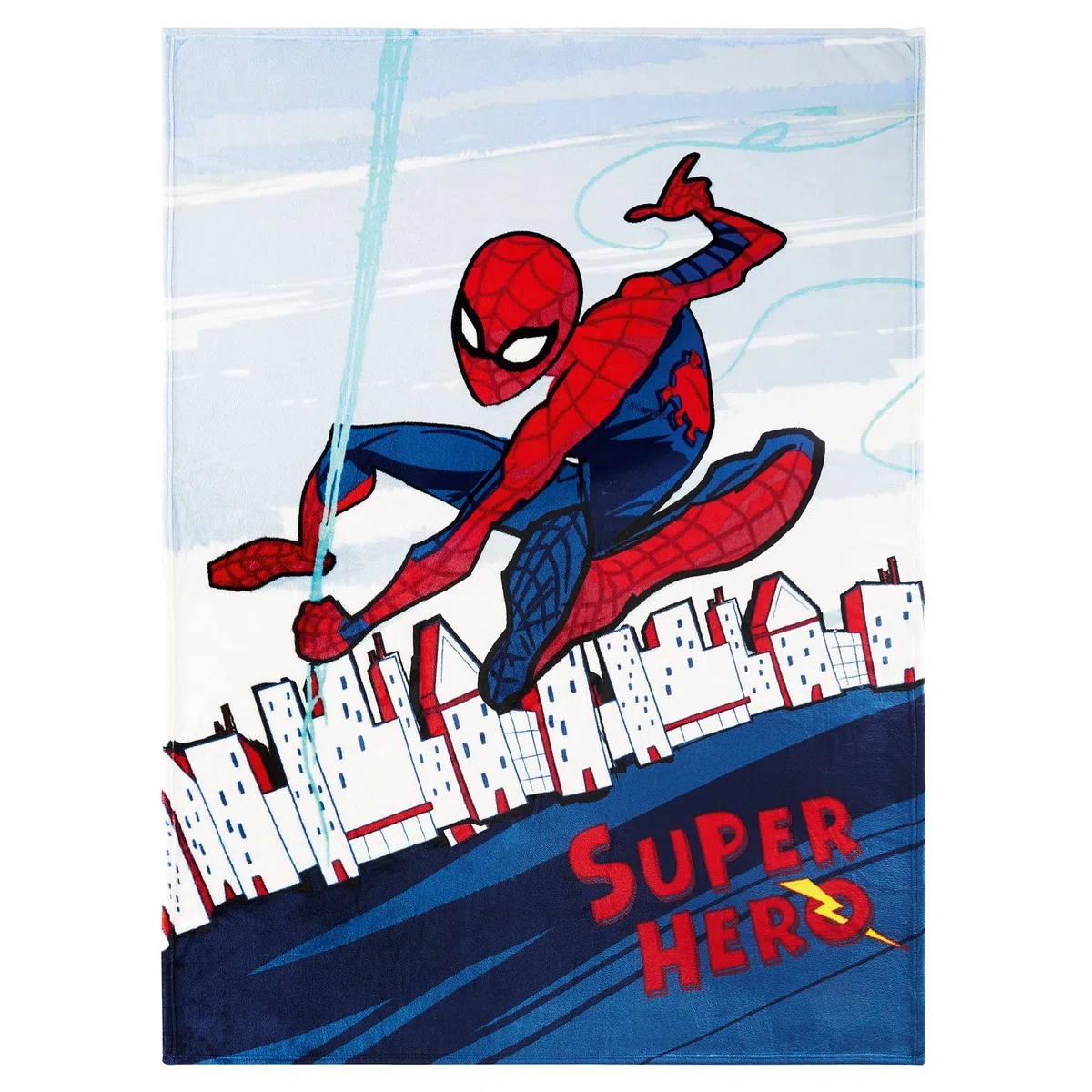 Große Spider Man Wohndecke Super Hero 130 x 170 cm super weiche Coral-Fleecedecke Mikroflausch Kuschel-Decke Sofadecke Spider-Man Marvel Comics Disney MCU Avengers No Way Home passend zur Bettwäsche