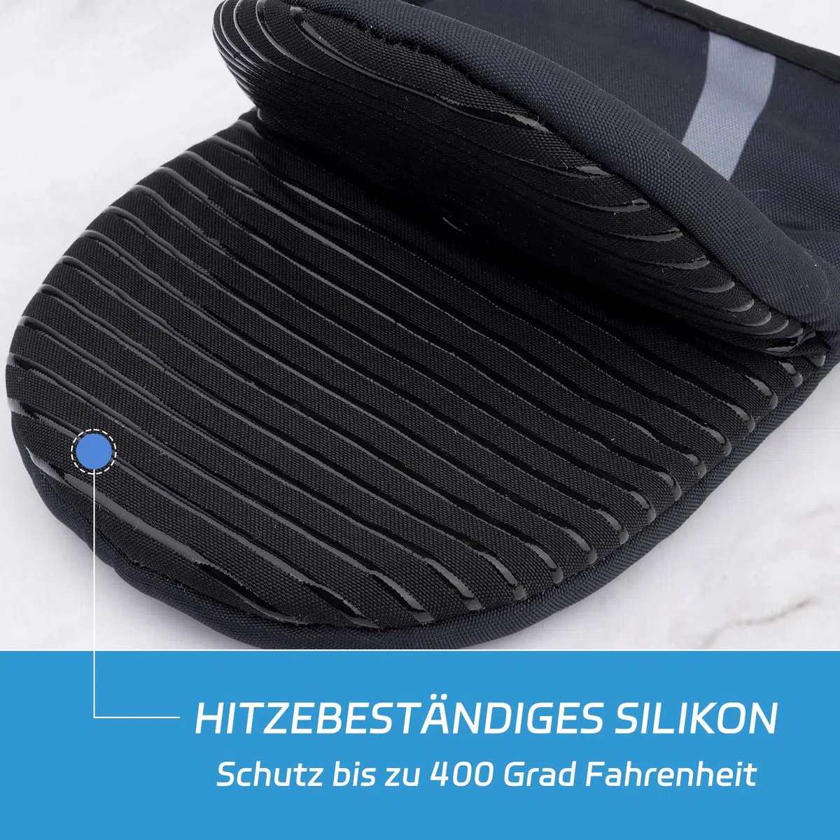 Ofenhandschuhe,Schwarze Katze Kochhandschuhe,Niedlich Kurz Küchenhandschuhe mit 1 Pcs Topflappen, Weich Schwarze Katzes Topflappen Handschuh Set für Backen Mikrowelle,22 X 14 cm