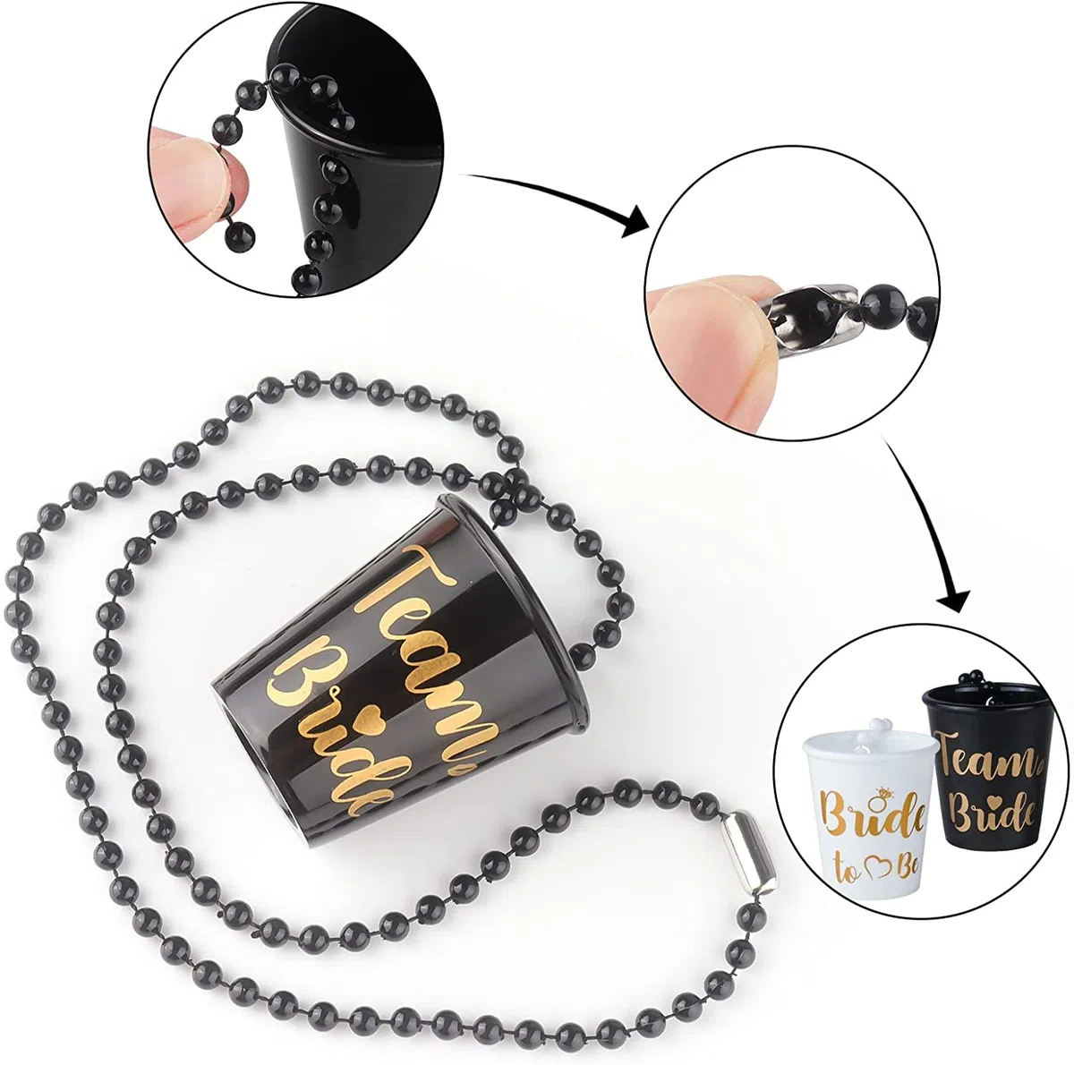 JUSTOTRY 12 Stück Bride to Be Becher Tasse für Bachelorette Party- Weiß Braut und Schwarz Team Bride für Junggesellenabschied Frauen, JGA Frauen Dekoration