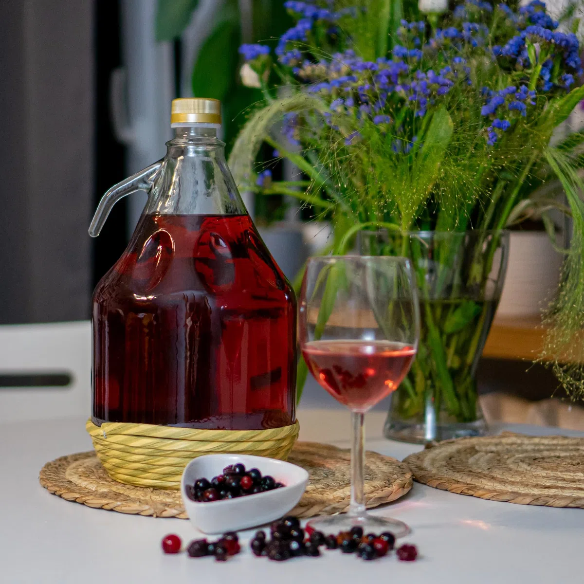lilawelt24 3L Glasballon mit Korb/Weinballon Glas Flasche Wasserflasche GÄRBALLON GLASFLASCHE (2X 3L Glasflasche)