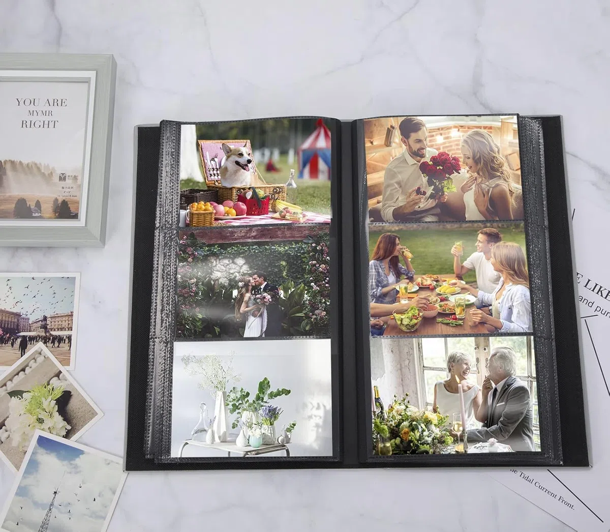 Fotoalbum 10x15 Einsteckalbum 300 Fotos Groß Kapazität Fotoalben Klein Mini Leder Album Fotobücher für Hochzeit Urlaub Jubiläum Weihnachten Geburtstag Grau