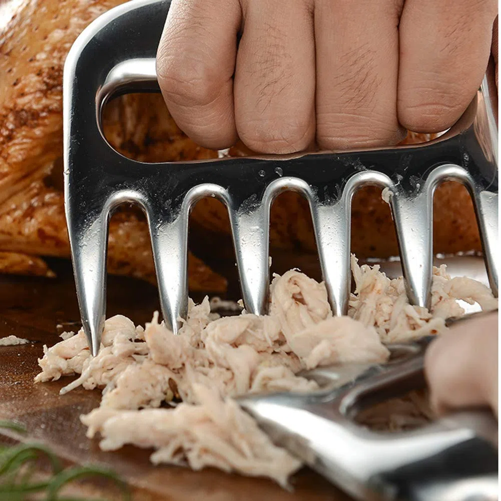 Metallfleischkrallen | Edelstahl Bärenklaue Fleischteiler, Unterstützung beim Heben und Übertragen, Zerkleinern und Schneiden von Fleisch, Truthahn, Hühnchen, Guter Helfer zum Kochen, Rostschutz.