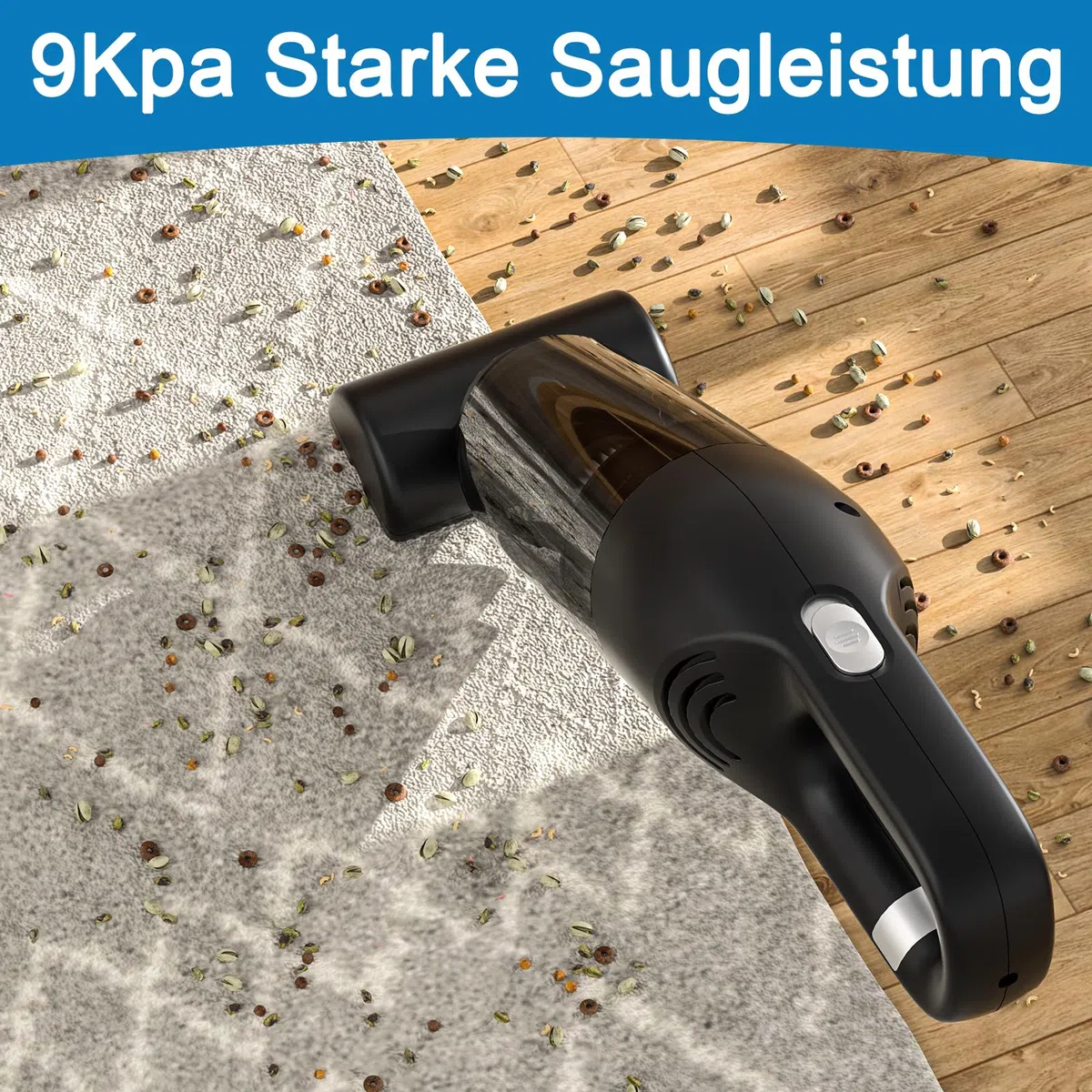 Czemo Handstaubsauger Akku 9000Pa Autostaubsauger Stark Staubsauger Kabellos Tragbarer Handsauger USB Auto Staubsauger Ohne Kabel für Auto Zuhause Tierhaare
