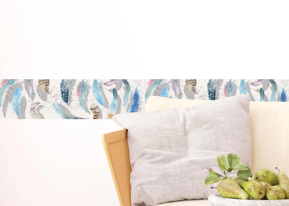 AGDesign Selbstklebende Bordüre Traumfänger, AWB 8424 | Wasserfest Dekoration für Wände, Möbel, Tapeten, Wandverkleidungen und Türen, Folie, Mehrfarbig | Breite 500 cm x Höhe 13.8 cm
