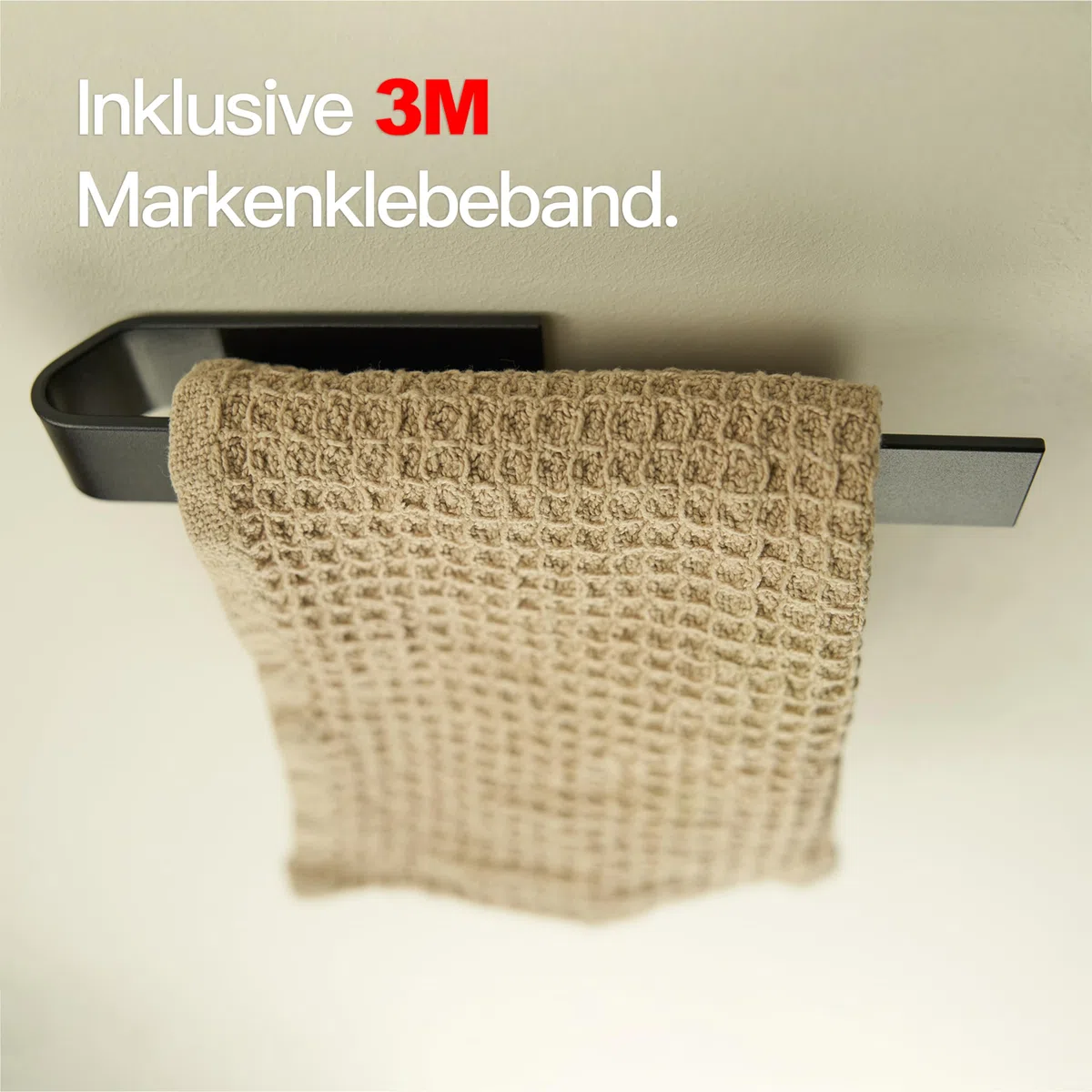 Designfabrik Hamburg Spültuchhalter | Spüllappenhalter ohne Bohren | Lappenhalter Spülbecken selbstklebend | Waschbecken und Wandmontage | Geschirrtuchhalter Küche | Modernes Design Matt Schwarz