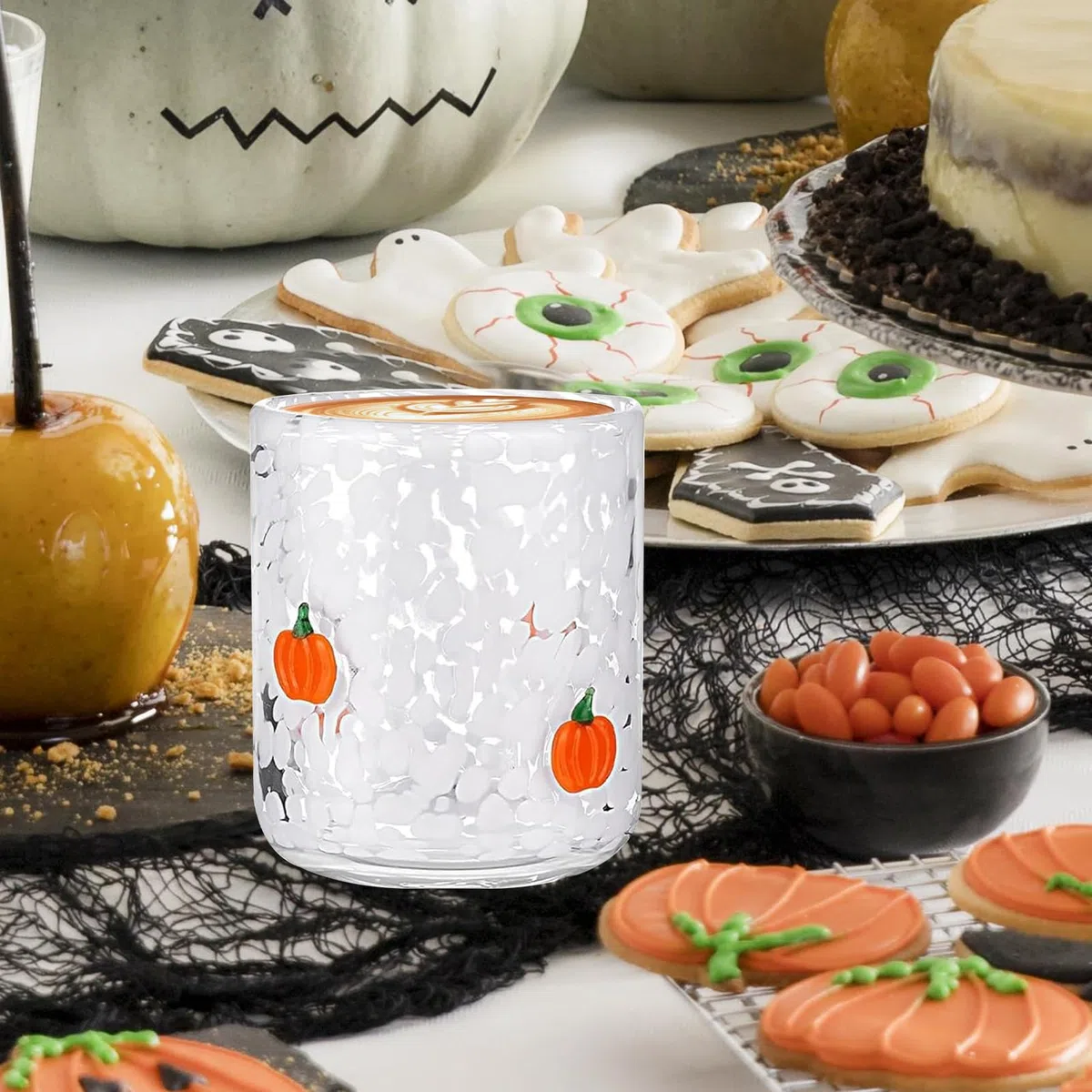 Halloween Icon Juice Glasses, 530 Ml Glas Kaffeetassen, Niedlicher Kürbis, Geisters, Fledermaus1 Glasbecher Für Saisonale Feier Cocktail Party Kaffeetasse Geschenke Für Und Freunde