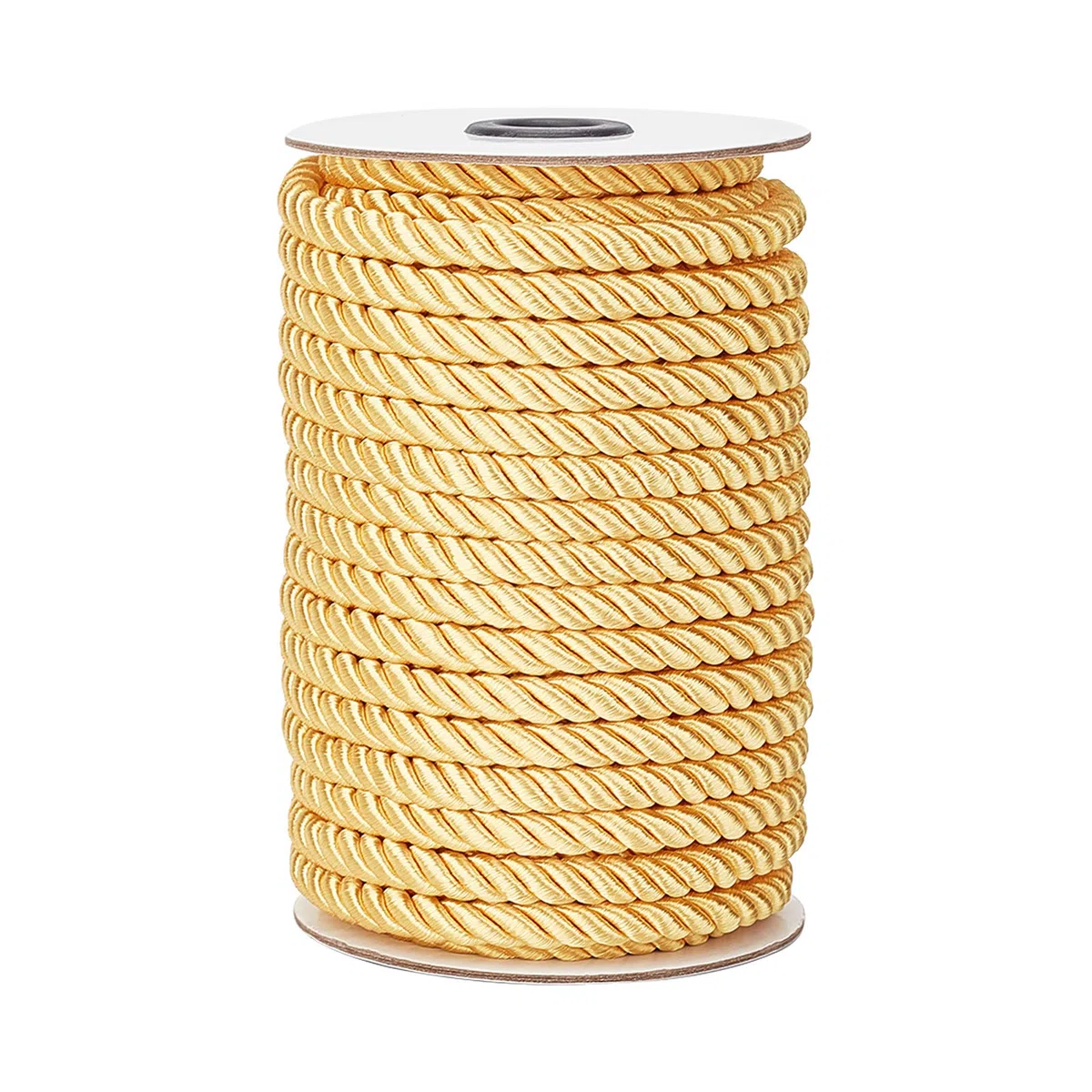 PandaHall 20m 8mm Cord Trim Gold Dekoratives Seil Atlaskordel Atlasschnur Kordelschnur Für Vorhang Raffhalter, Polster, Ehrenschnur, Weihnachtsgirlande, Handtaschen Griffe