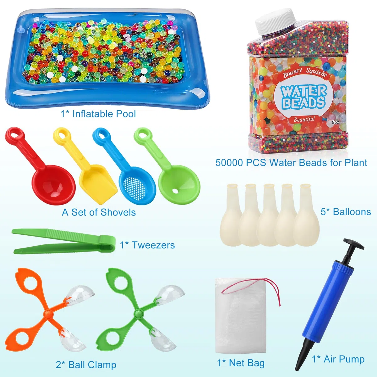 Wasserperlen 60000 Stücke, Water Beads Dekorativ & Farbenfroh, Wasser Perlen für Pflanzen, Vase Füllstoff, Blumen und Deko, Schwimmende Kerze Machen- Ungiftig & Biologisch Abbaubar
