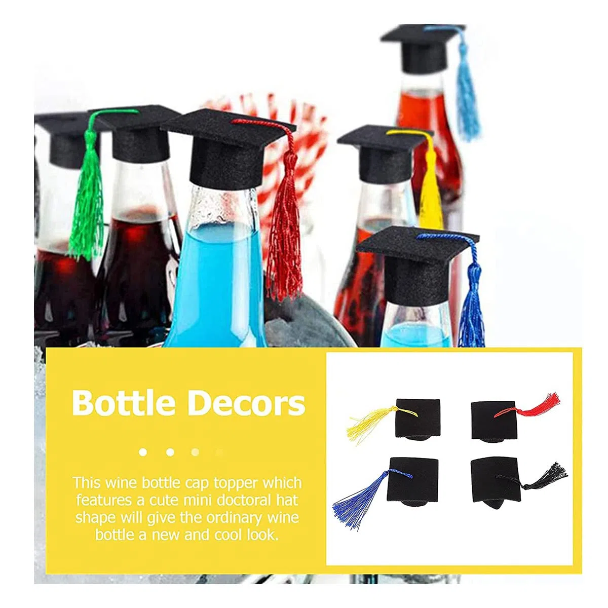 6 Stücke Mini Weinflasche Deko Doctor Hut Mini Hüte Weinverschluss Kleiner Hut Dekoration Set