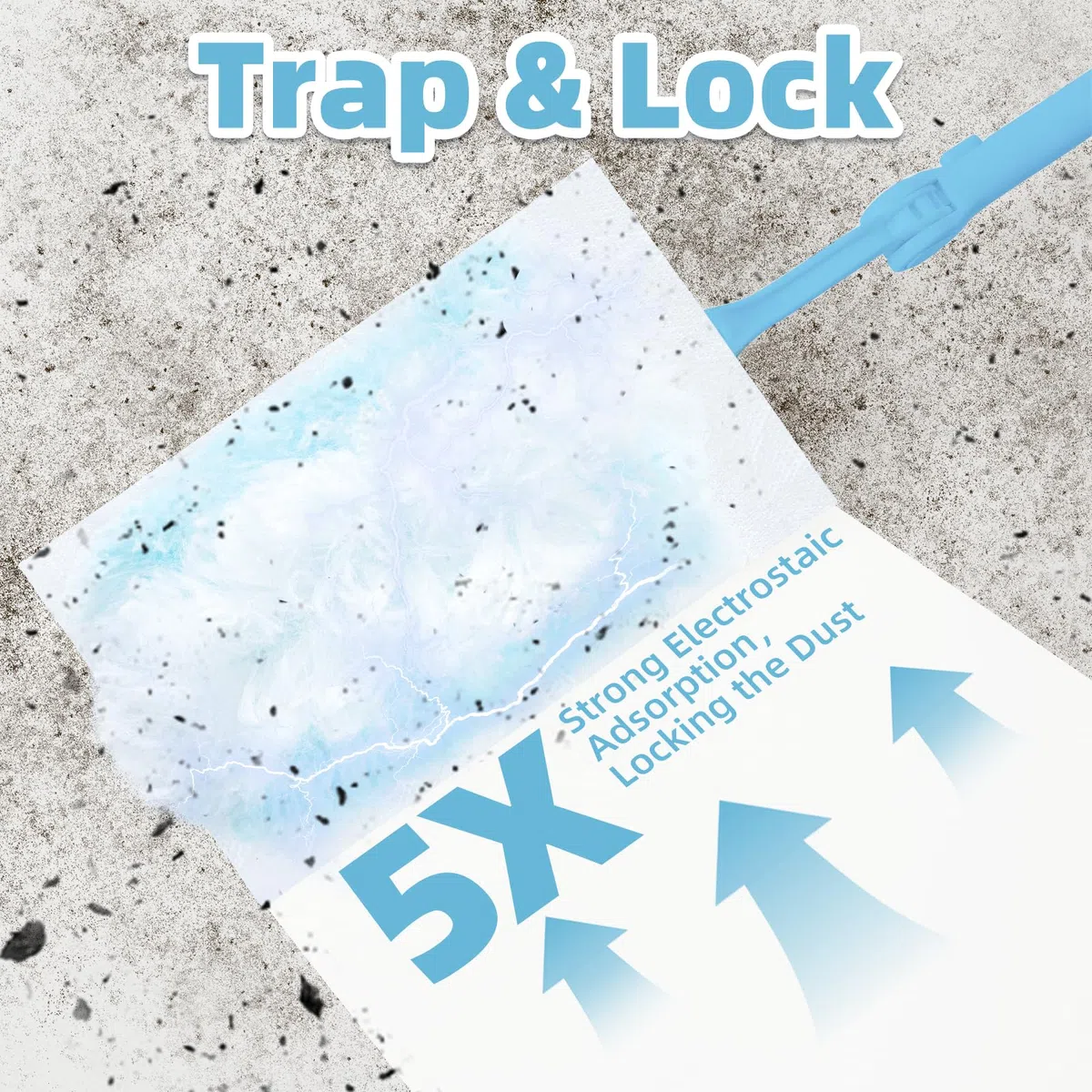52 Stück Staubmagnet Kompatibel mit Swiffer Staubmagnet Nachfüllpack,Einweg Magnet Staubwedel für Swiffer Duster, zur Reinigen von Tierhaare Staub Schmutz (50 Tücher + 2 Griffe, Blau)