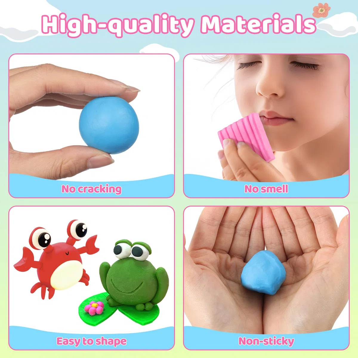 Art Polymer Clay Set, Funtopia Farbige Modelliermasse Backofen [0.9oz/Stück, 39 Blöcke, 15 Werkzeuge, Anleitung, Aufbewahrungsbox], Kinderknete, Kreatives Geschenk für Jungen & Mädchen ab 4 Jahren
