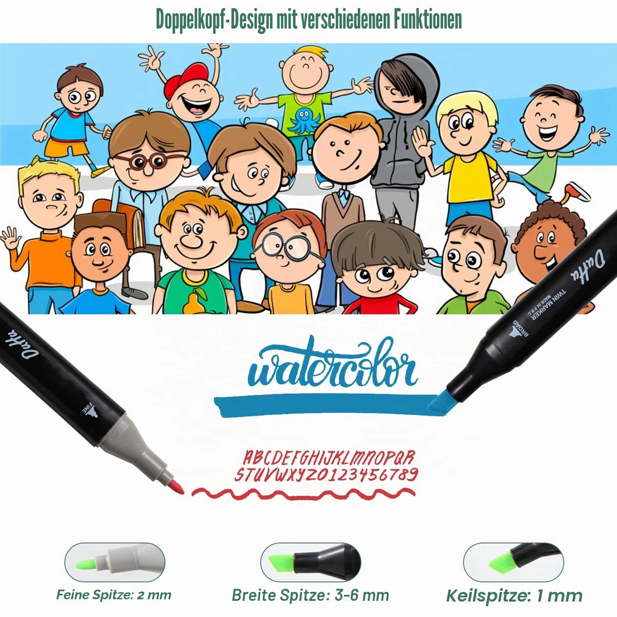 Kebuye Alkohol Marker Set, Alcohol Twin Marker 100 Farben, Meißel & Feine Verdoppelt Spitzt Alkohol Permanenter Marker Stifte für Manga, Design, Malerei, Zeichnung