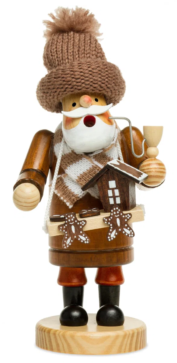 SIKORA RM-A Räuchermännchen aus Holz 3 Größen Verschiedene Motive, Farbe/Modell:A32 braun - Lebkuchenhändler, Höhe in cm:Höhe ca. 15 cm