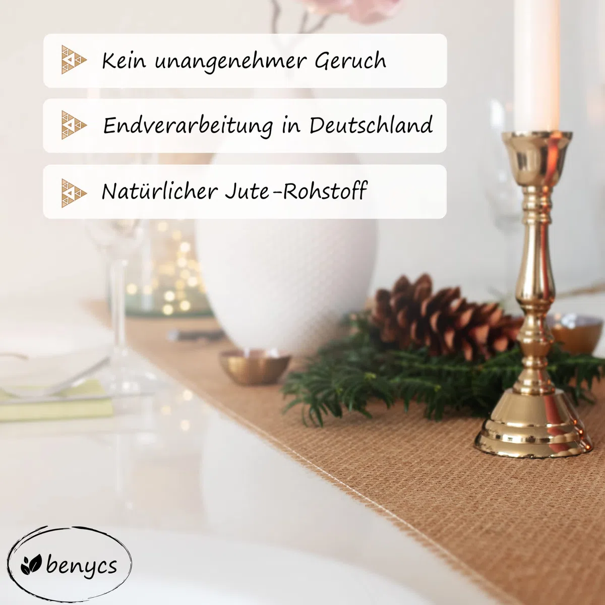 Jute Tischläufer Rolle für Tisch- und Hochzeitsdeko, Tischband aus 100% Natur Leinen-Jutestoff, 30cmx10m